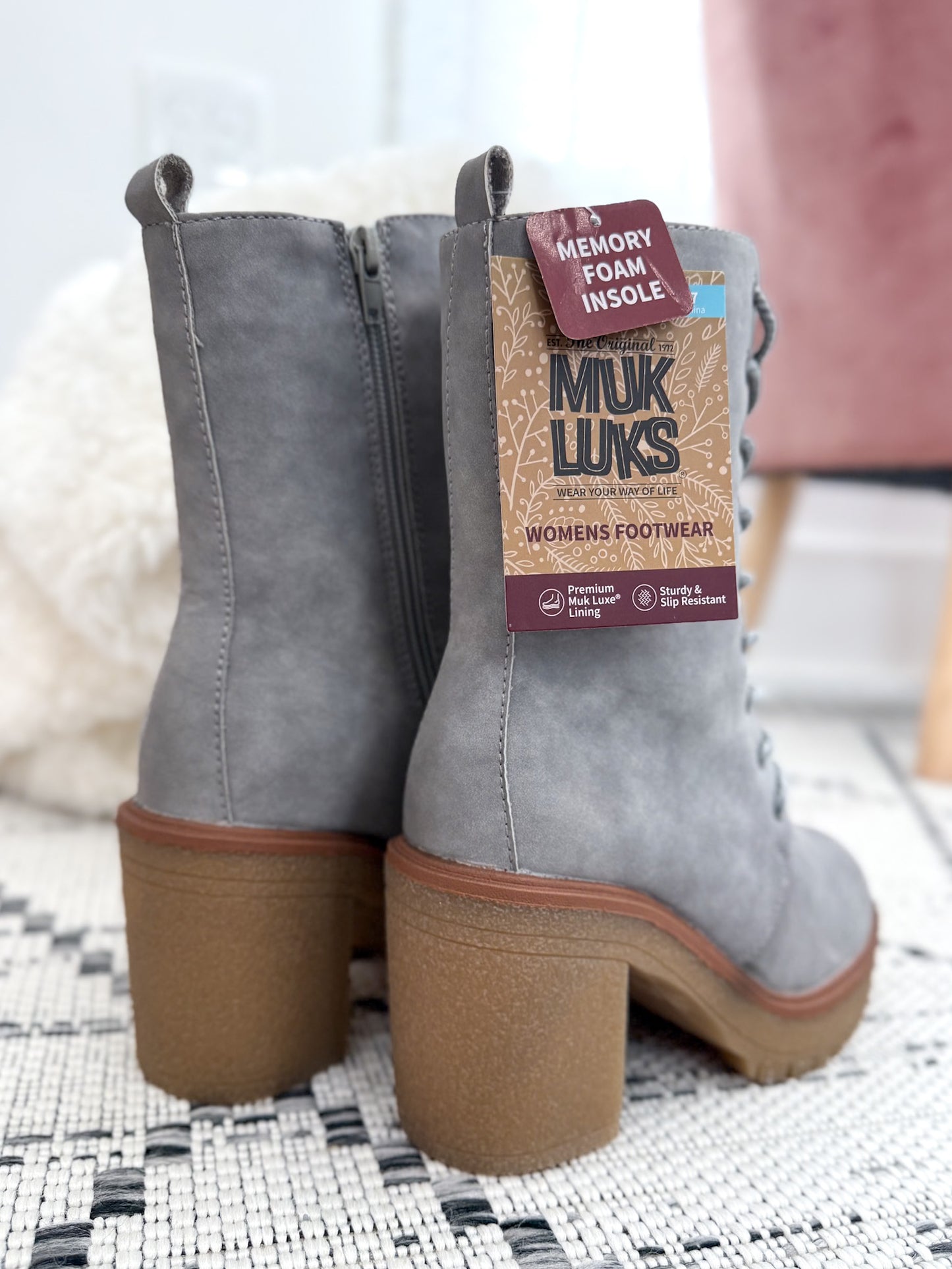 Muk Luks Riser Jazz Boot - Grey