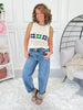 Full Steam Ahead - Judy Blue Yoke Detail Barrel Leg Jean