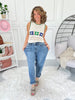 Full Steam Ahead - Judy Blue Yoke Detail Barrel Leg Jean