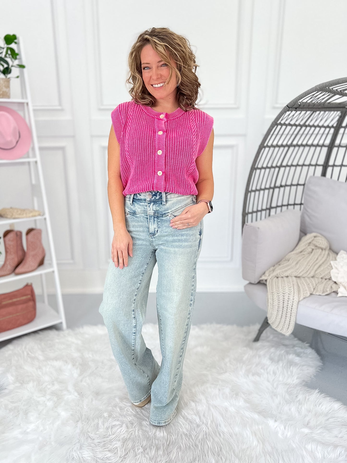 New Angle - Judy Blue Sculpted Seam Column Straight Leg Jean