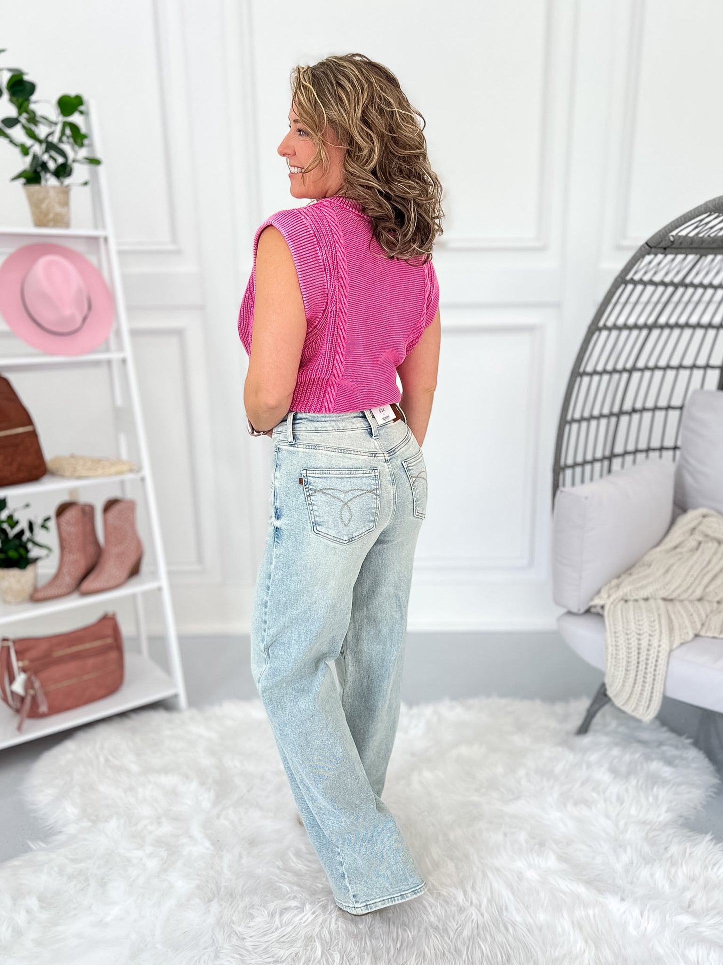 New Angle - Judy Blue Sculpted Seam Column Straight Leg Jean