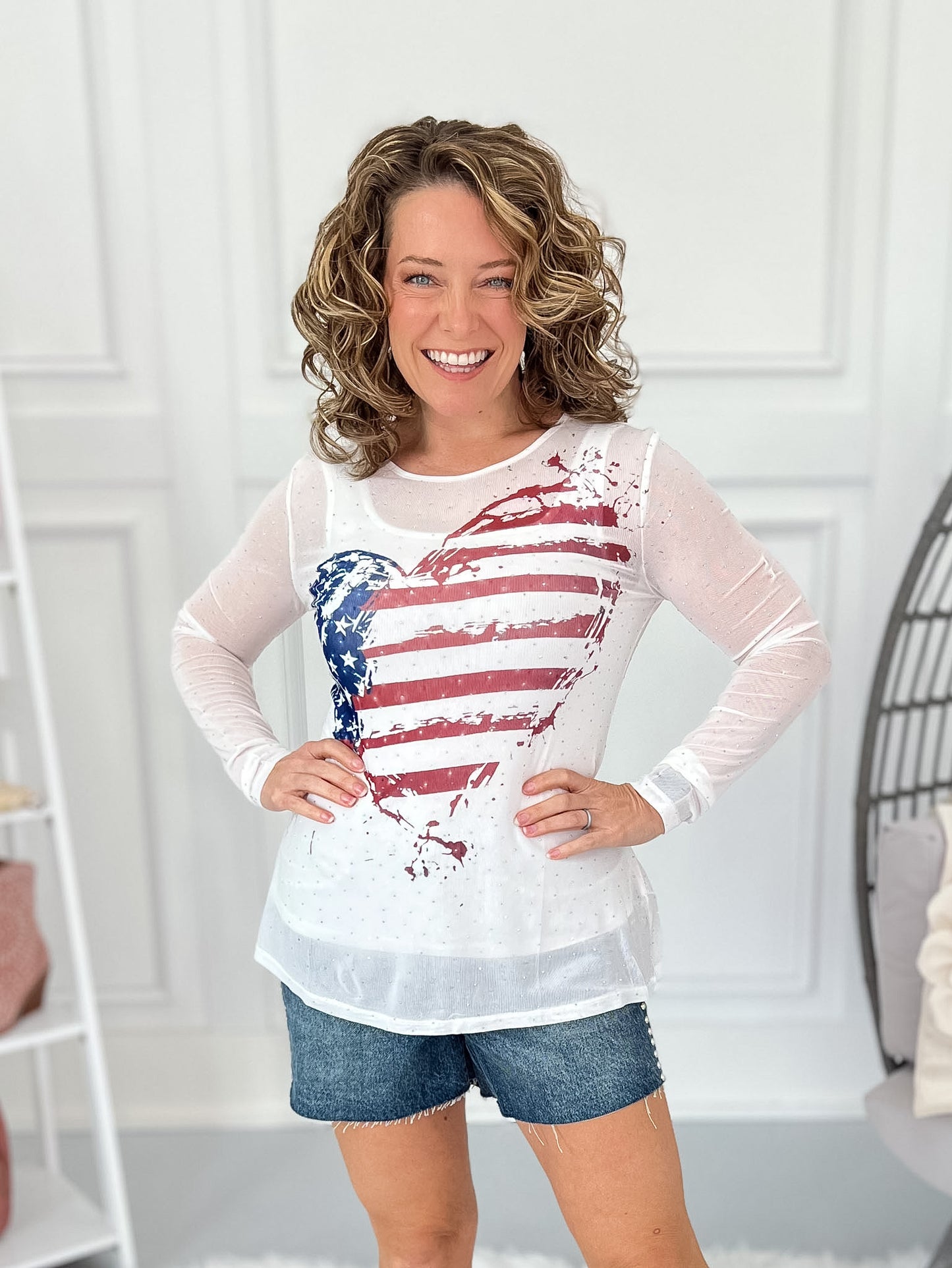 Glitter And Glory Mesh Top