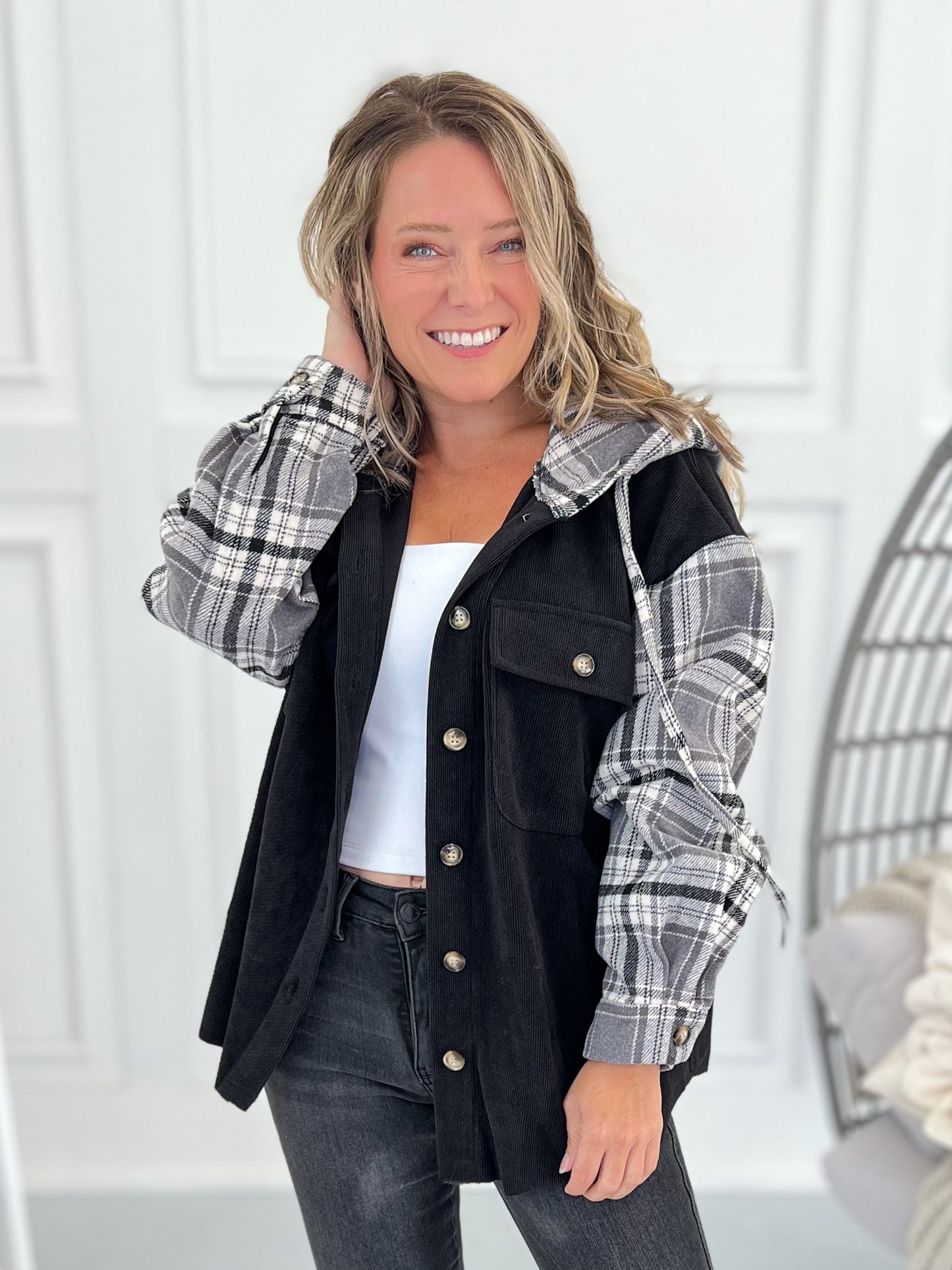 Lovely Nights Button Up Hoodie