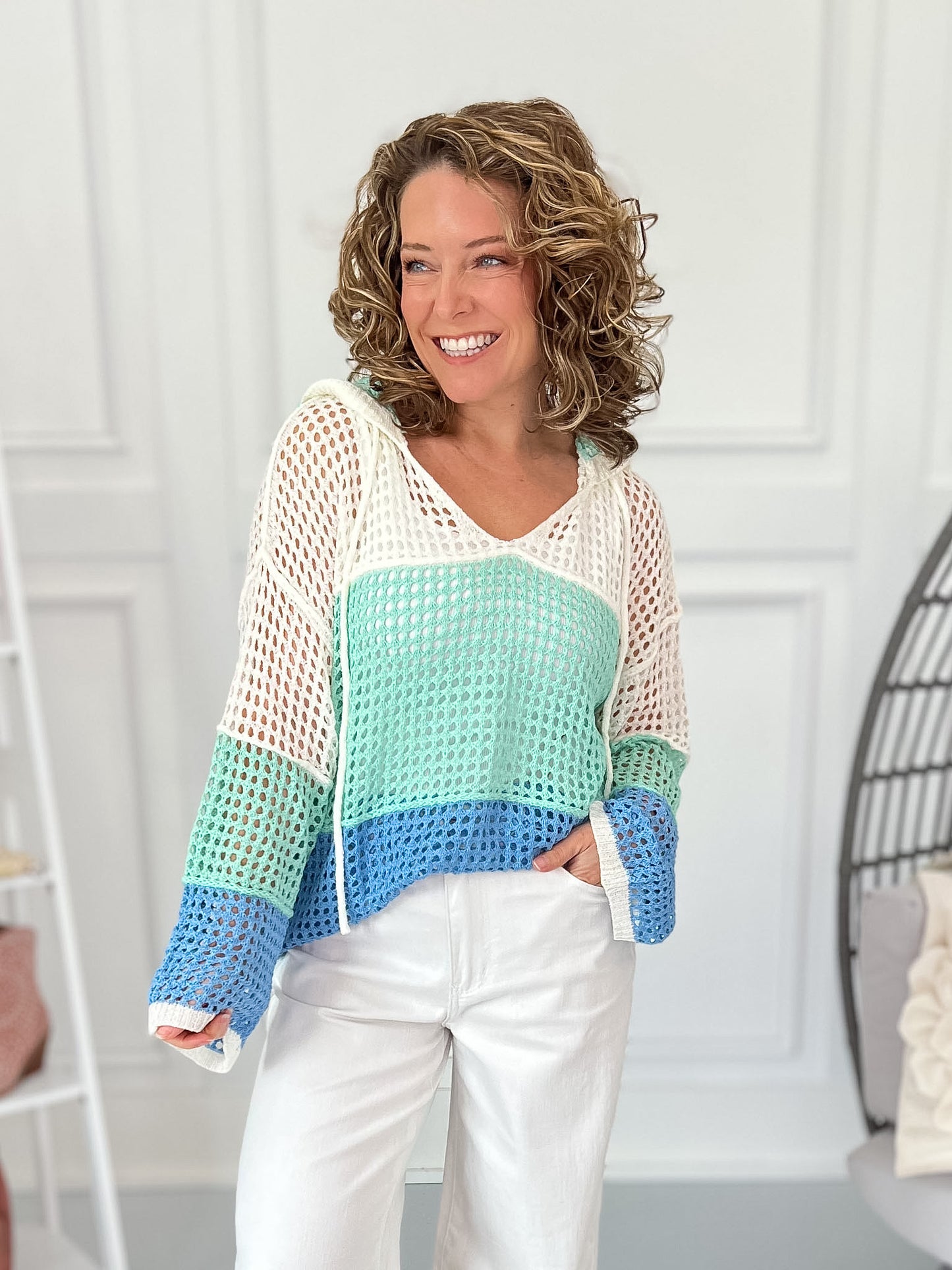 On My Time Crochet Hoodie