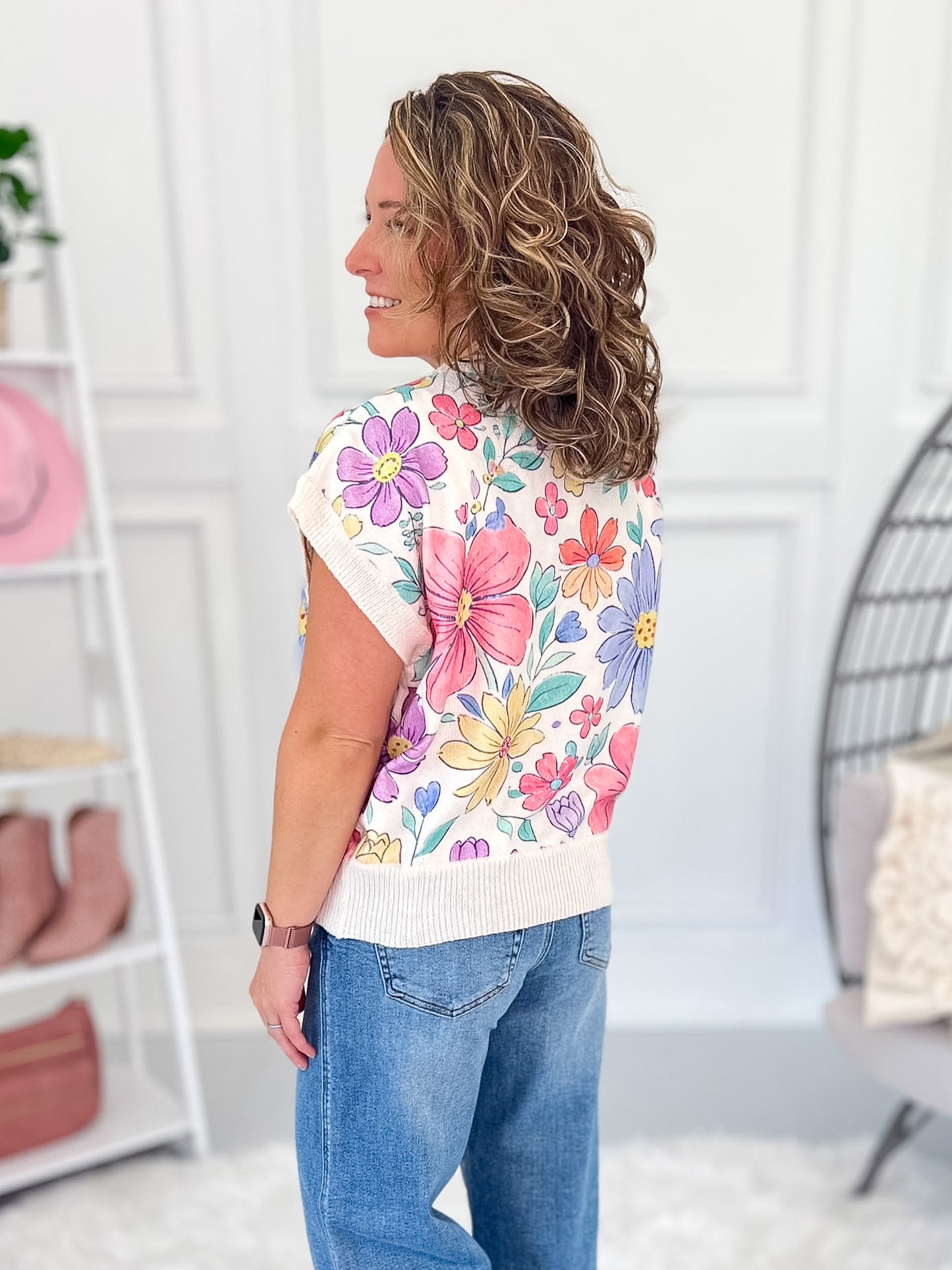 Painted Petals Knit Top