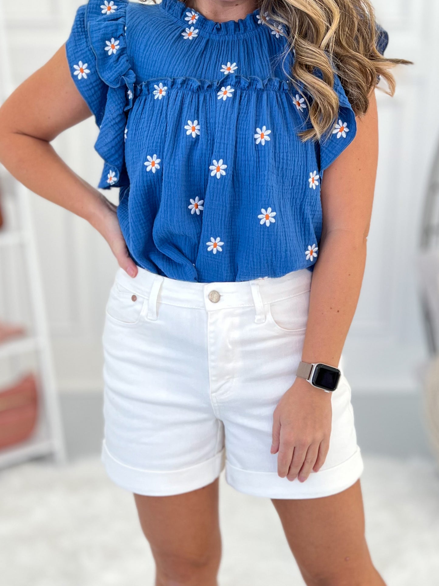 Going For A Stroll - Judy Blue Double Cuffed Shorts