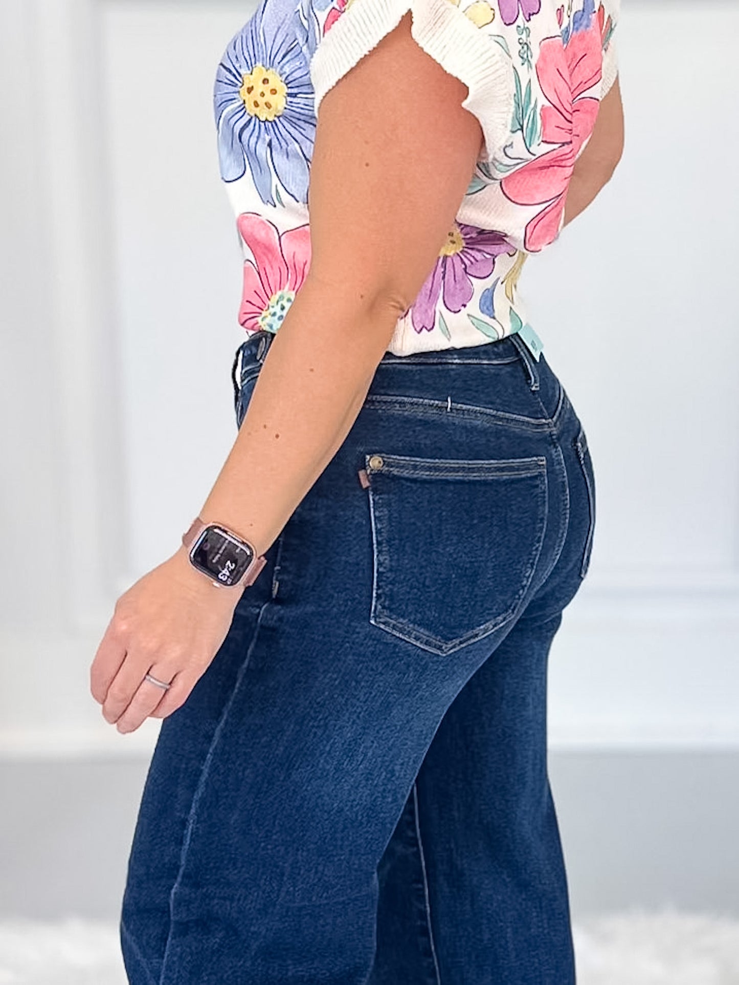 Unfinished Business - Judy Blue PETITE Retro Wide with Adjustable Waistband