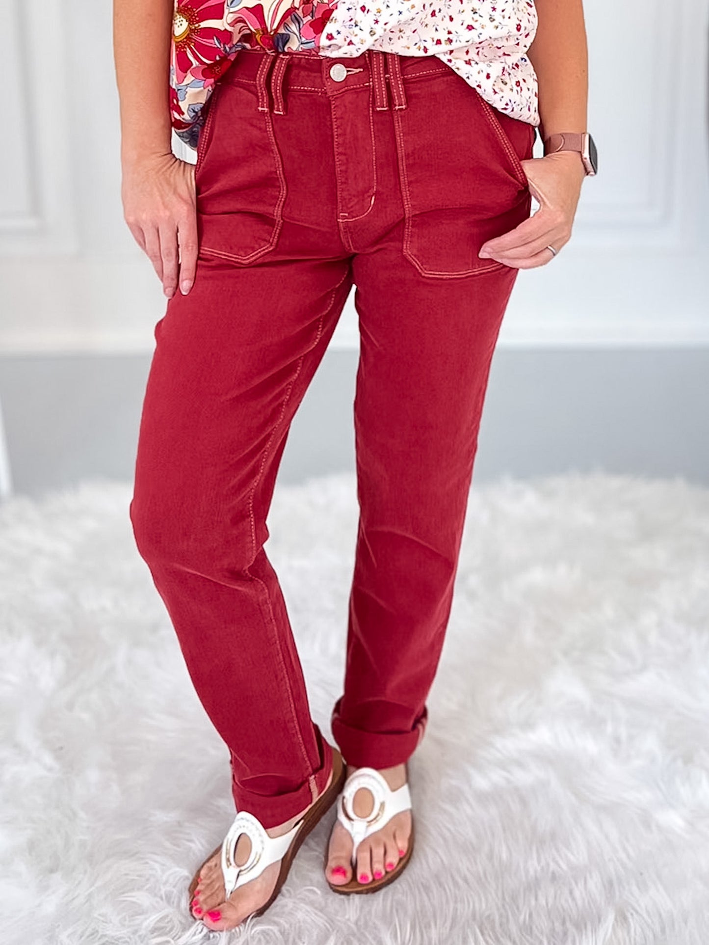 Red Eye Ready - Judy Blue Vintage Red Aurora Weekender Jean