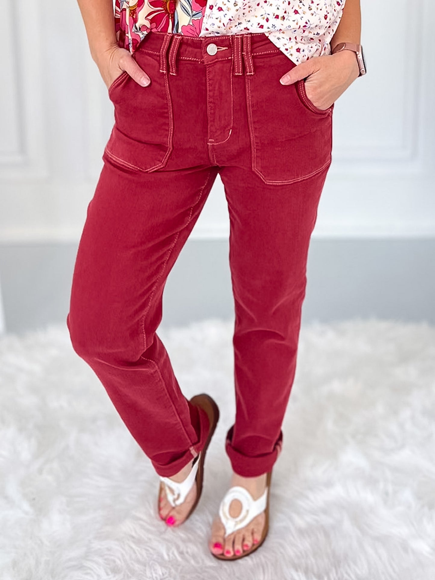 Red Eye Ready - Judy Blue Vintage Red Aurora Weekender Jean