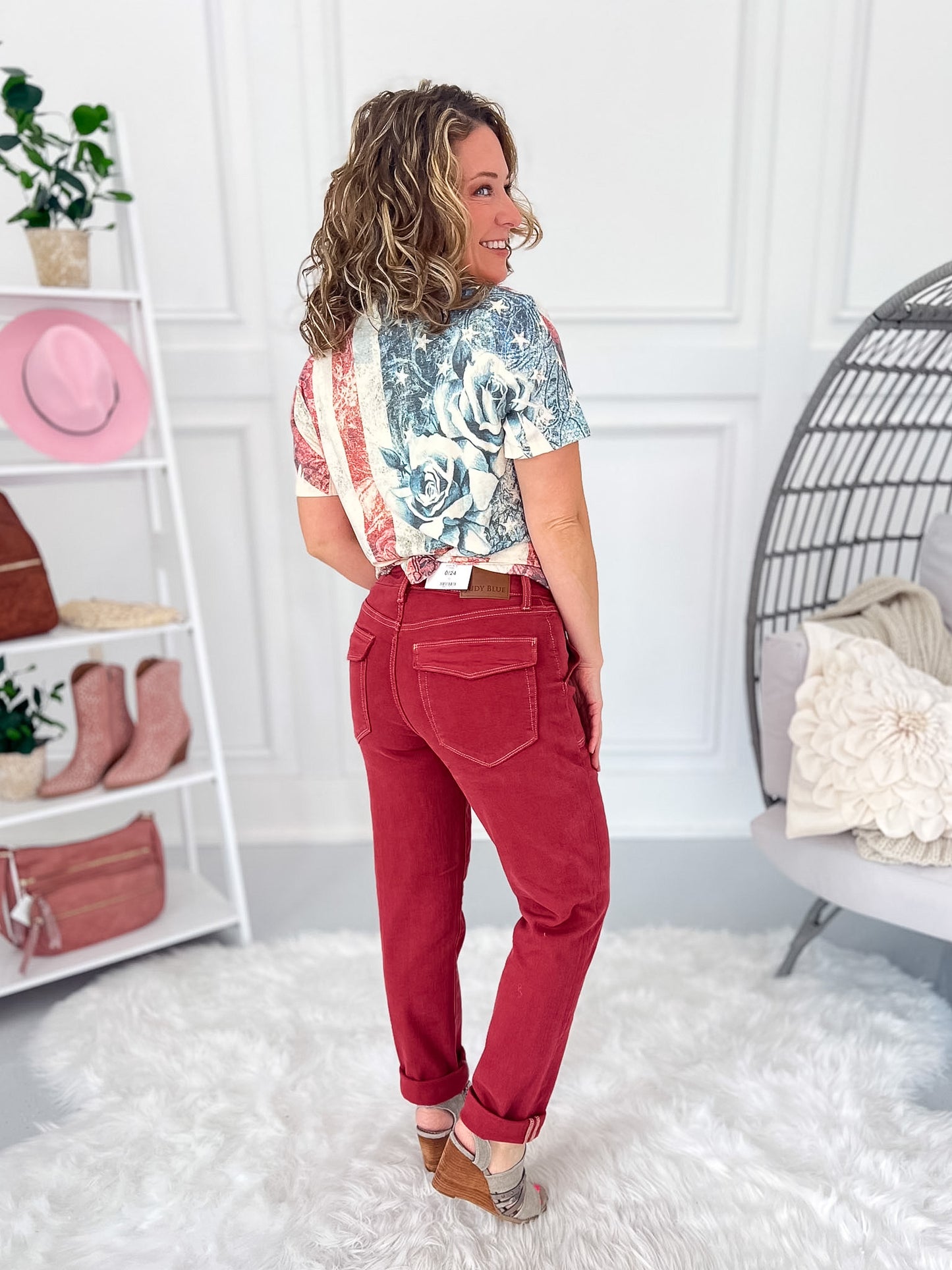 Red Eye Ready - Judy Blue Vintage Red Aurora Weekender Jean