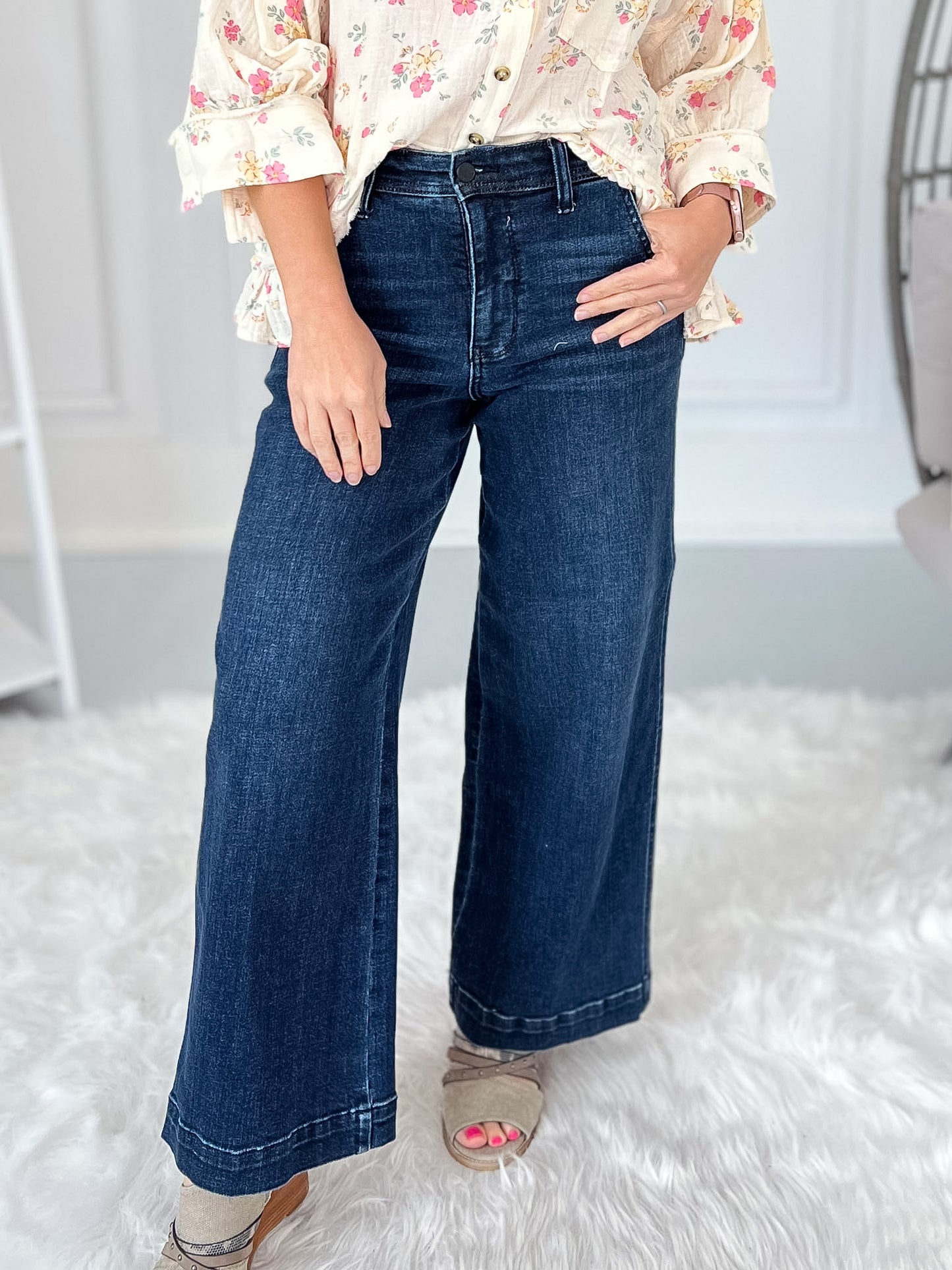 Say Less - Judy Blue Trouser Ankle Wide Leg Jean