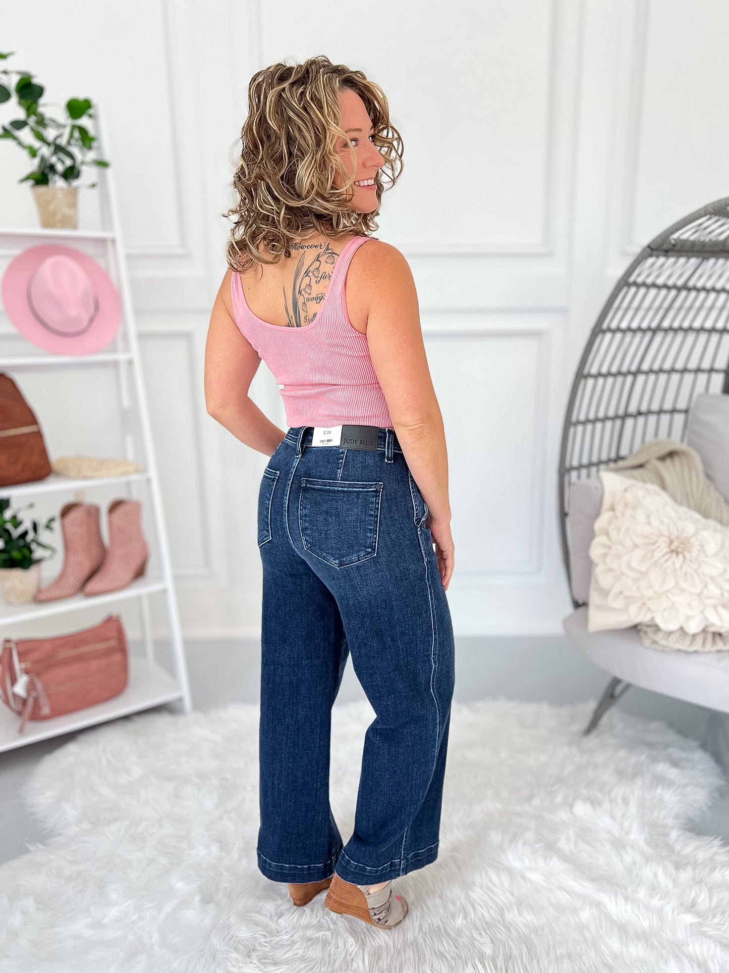 Say Less - Judy Blue Trouser Ankle Wide Leg Jean