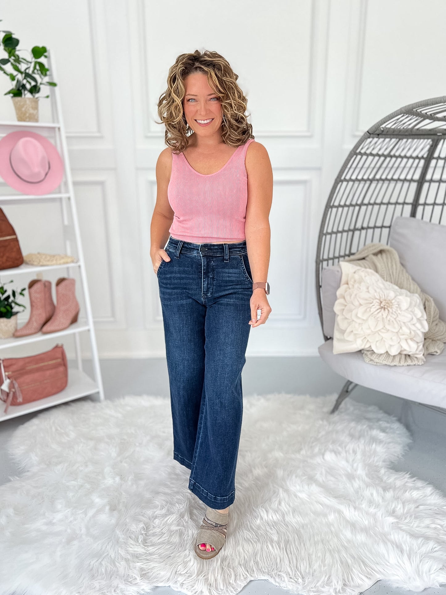 Say Less - Judy Blue Trouser Ankle Wide Leg Jean