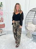 Paws Off Barrel Leg Leopard Print Jean