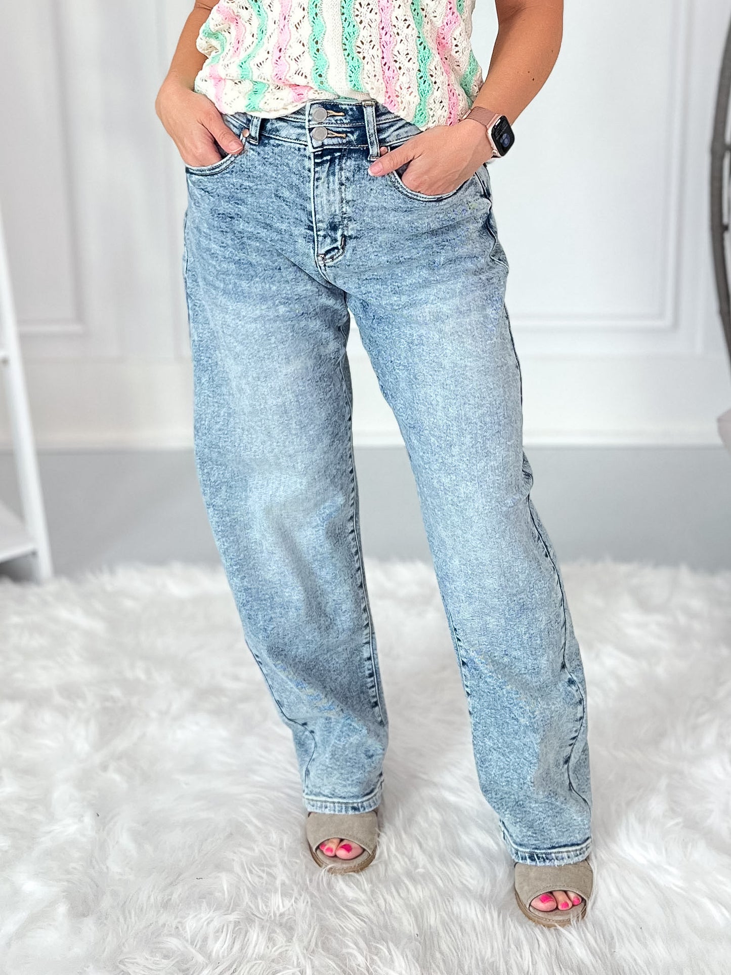 Double Vision - Judy Blue Double Waistband Marlow Arc Jean