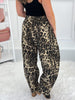 Paws Off Barrel Leg Leopard Print Jean