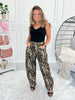 Paws Off Barrel Leg Leopard Print Jean