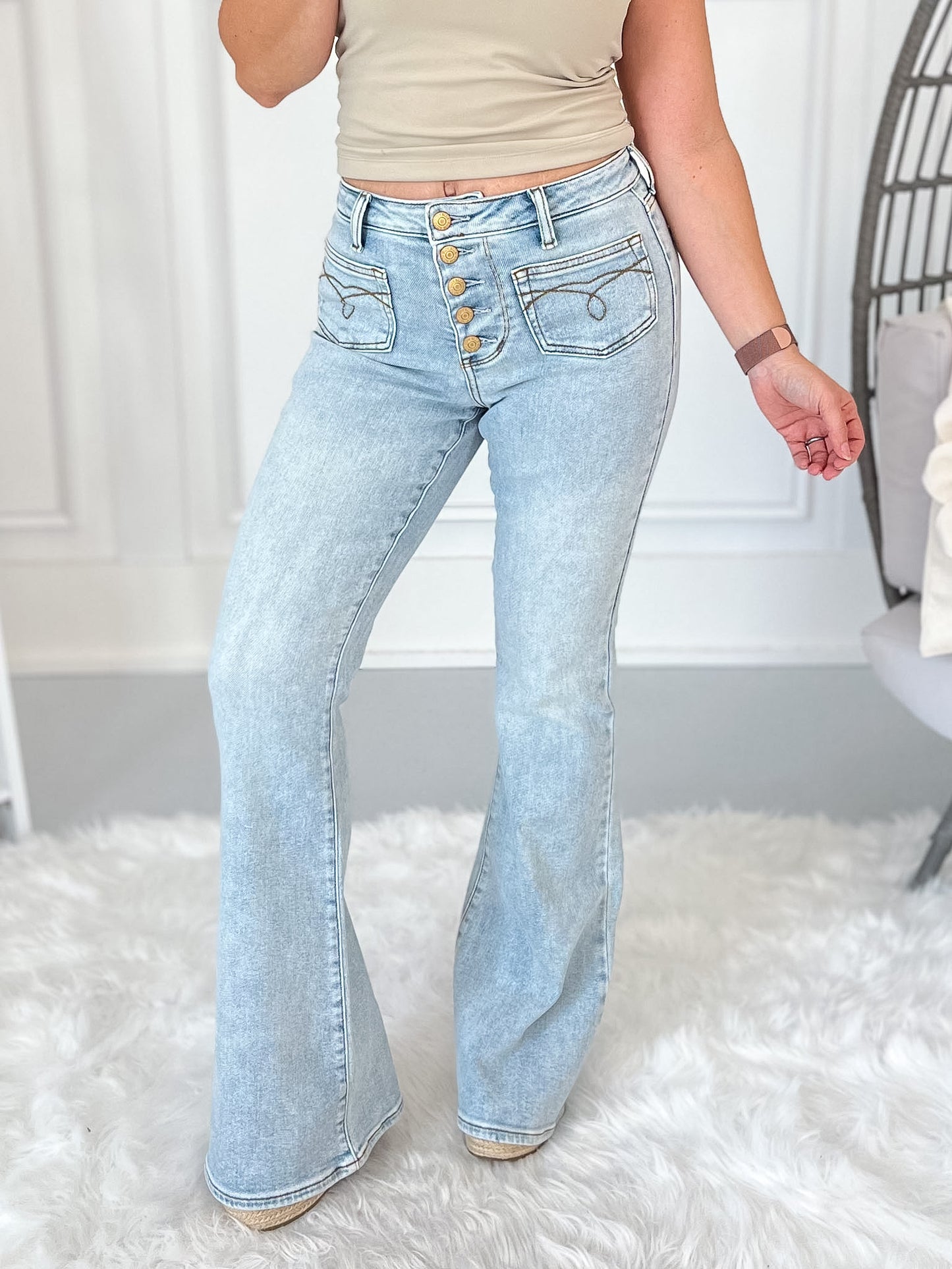 The Headliner - Judy Blue Patch Pocket Flare Jean