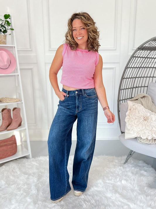 Foot Loose  - Judy Blue Wilhelmina Wide Leg Jean
