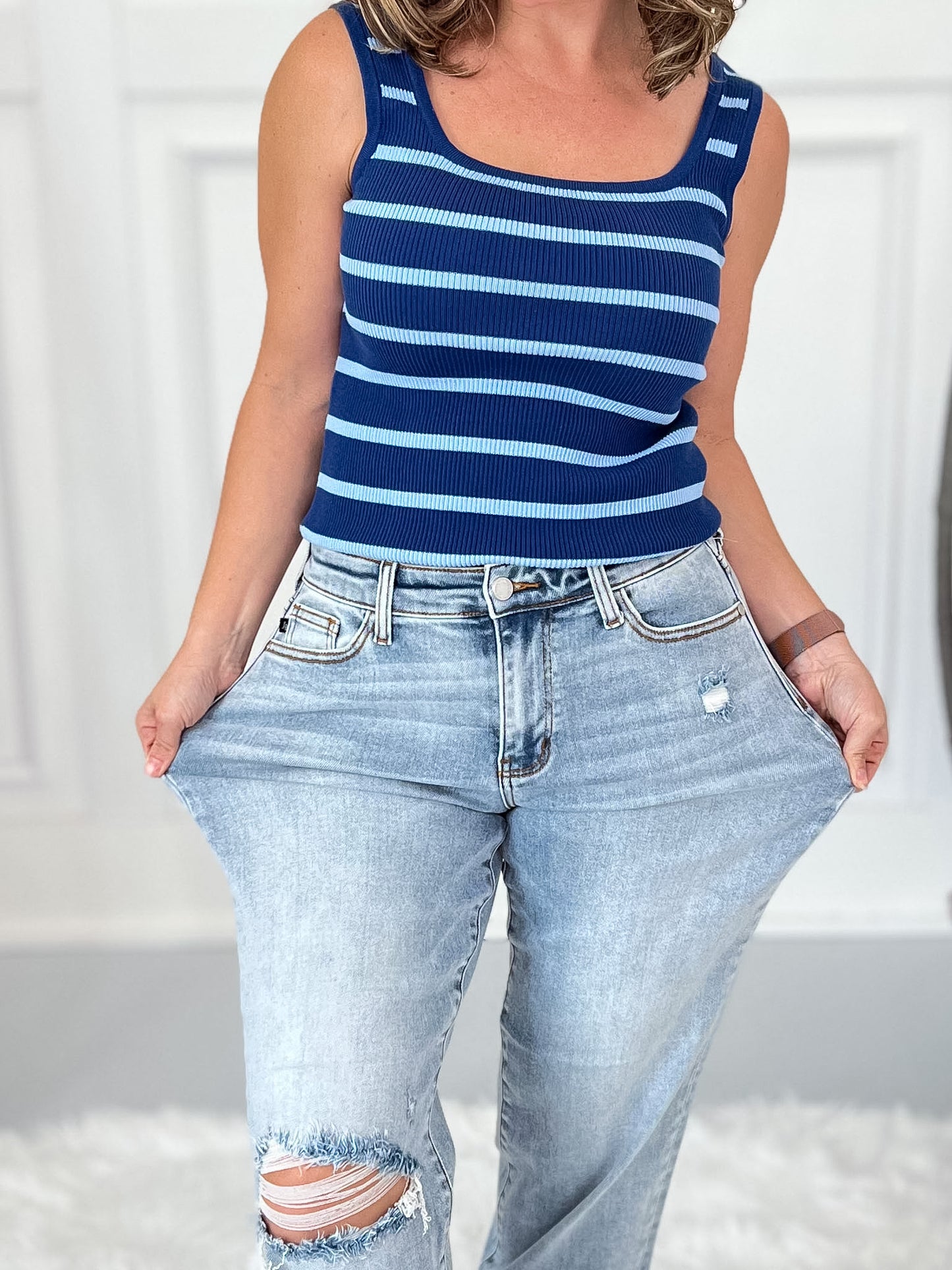 Loop Me In - Judy Blue Boyfriend Jean with Bandana Loop