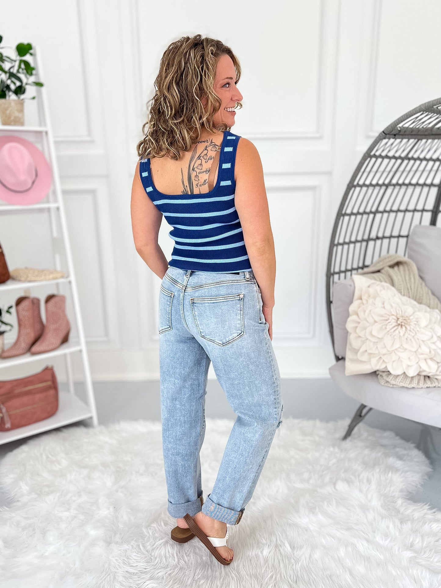 Loop Me In - Judy Blue Boyfriend Jean with Bandana Loop