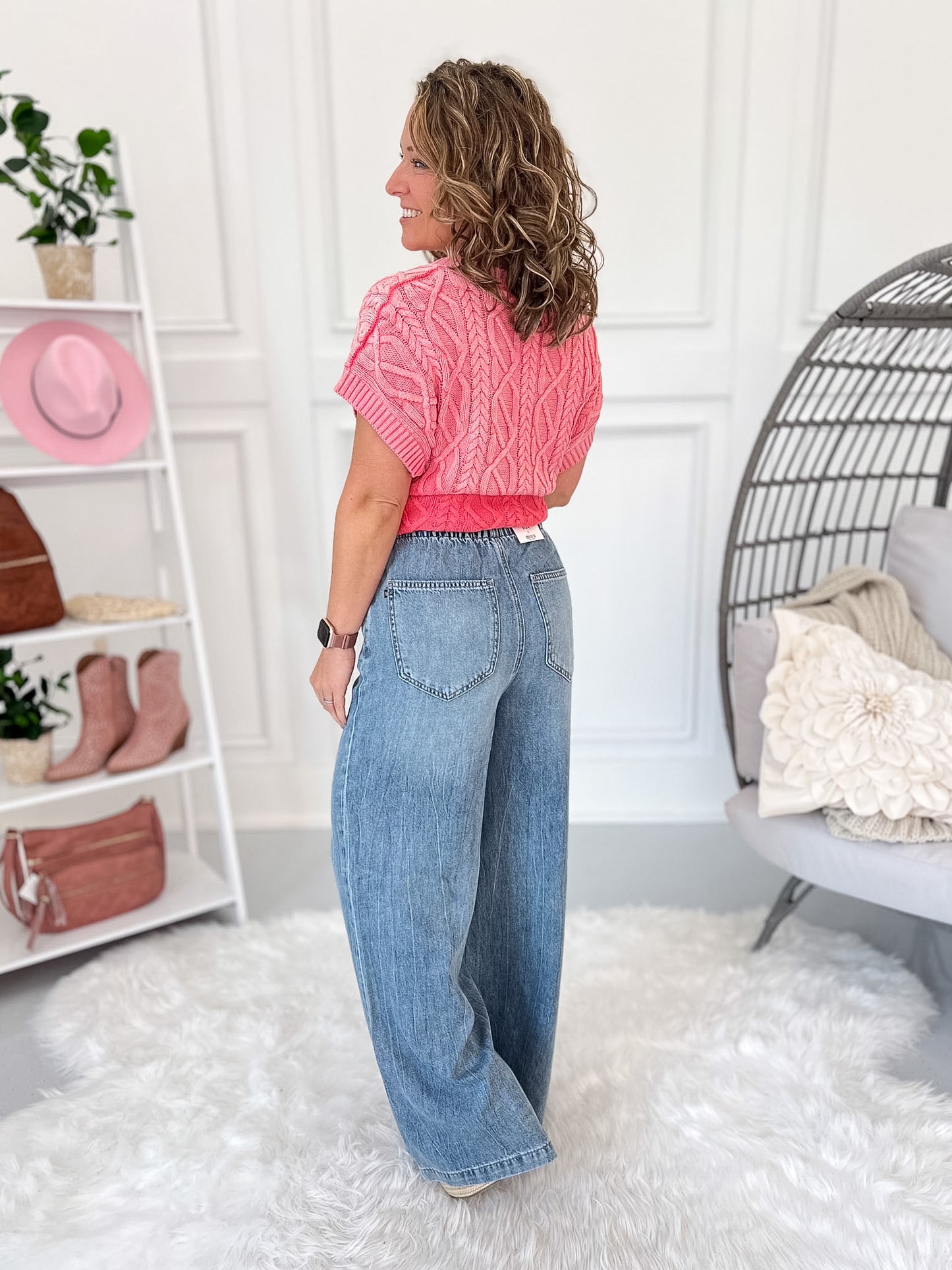 Sea Breeze - Judy Blue Featherweight Palazzo Jean