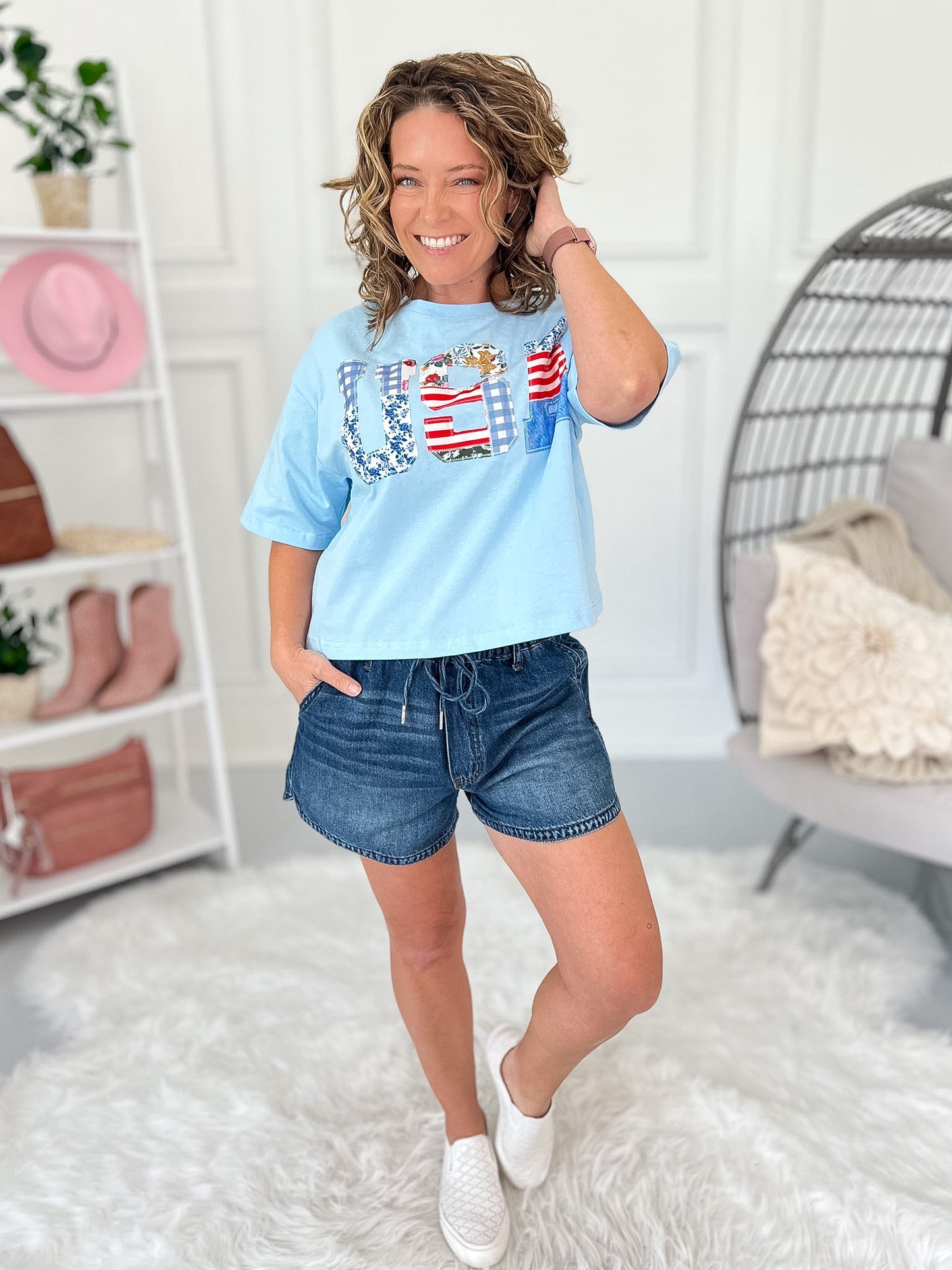 Red White And Bloom Top