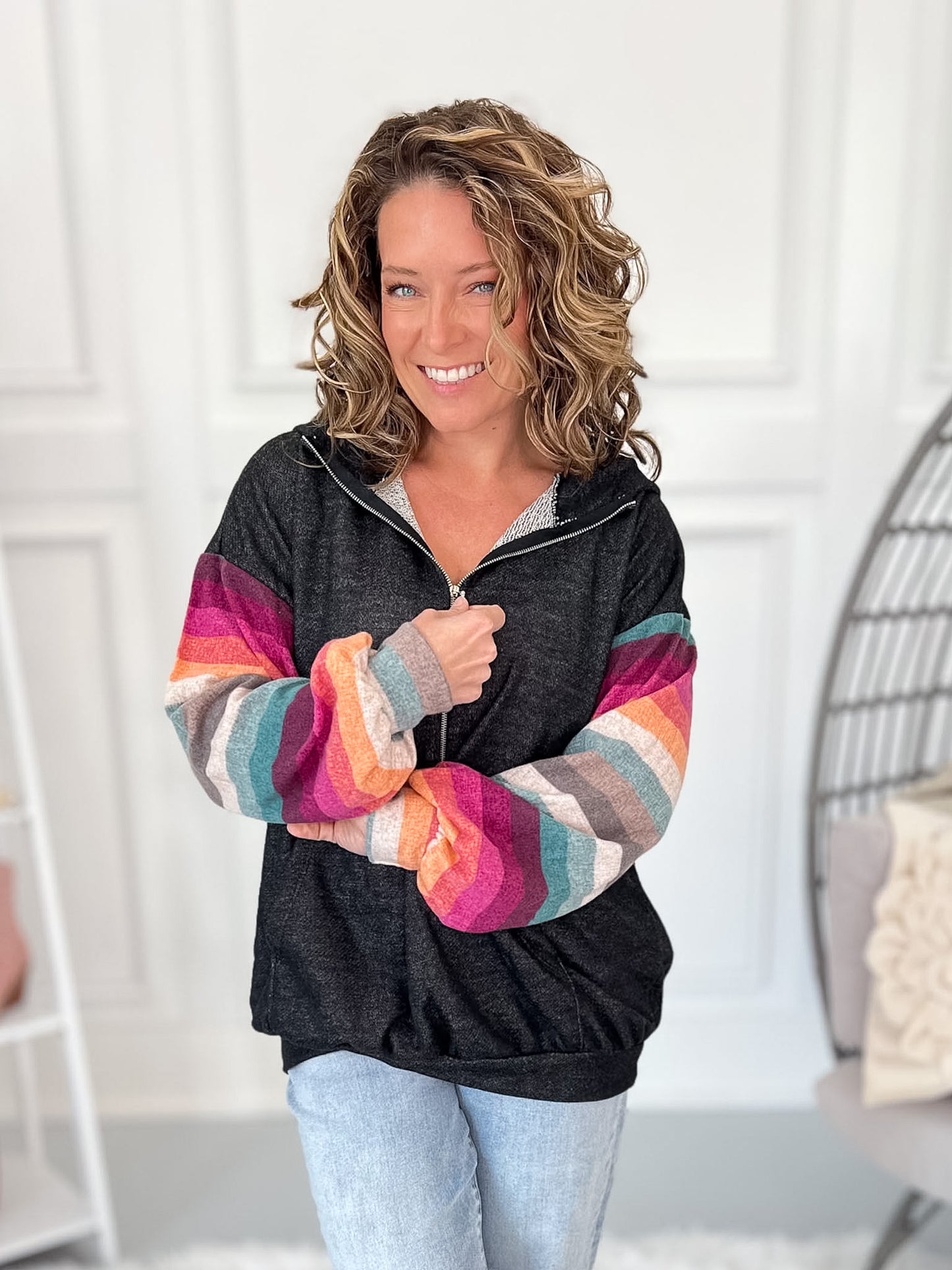 Sunset Sleeves Hoodie - Black