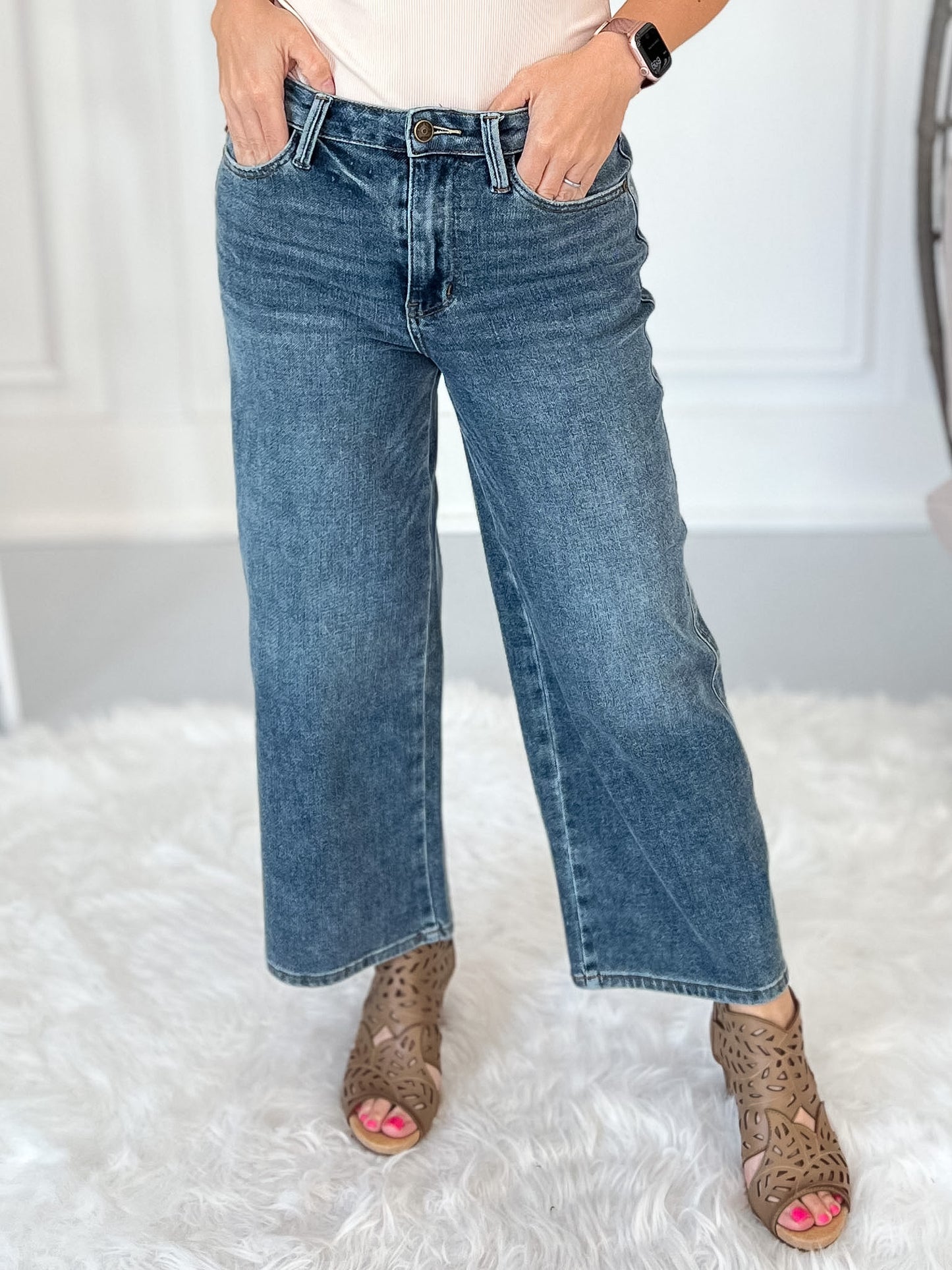 Best Kept Secret - Judy Blue Wide Leg Cropped Jean