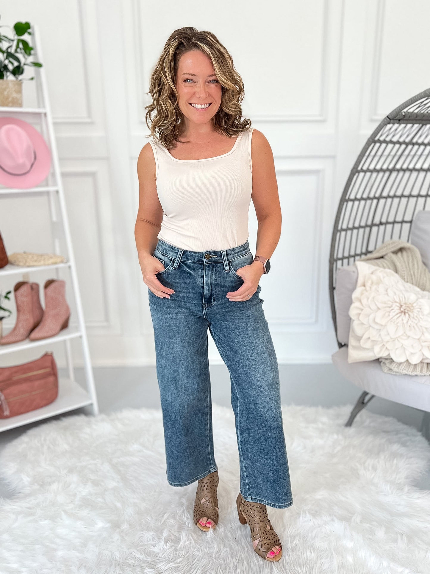 Best Kept Secret - Judy Blue Wide Leg Cropped Jean