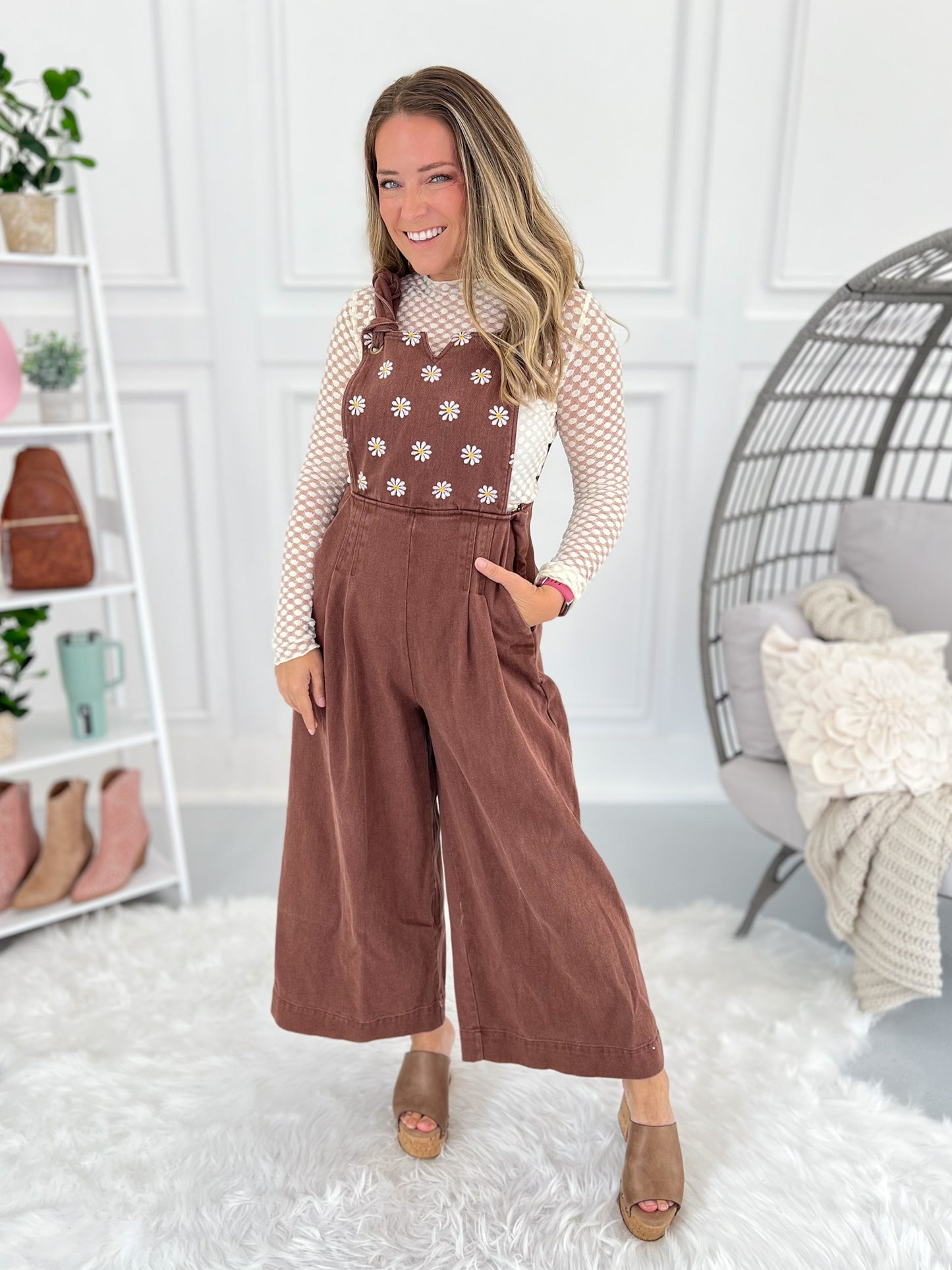 Beautiful Daze Shoulder Tie Overall - Final Sale