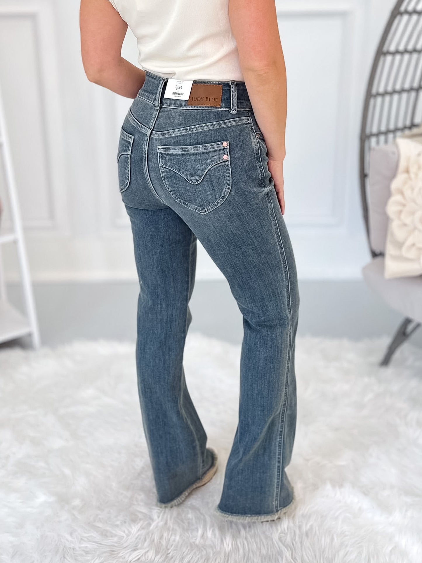 Retro Refined - Judy Blue Double Button Vintage Daisy Bootcut