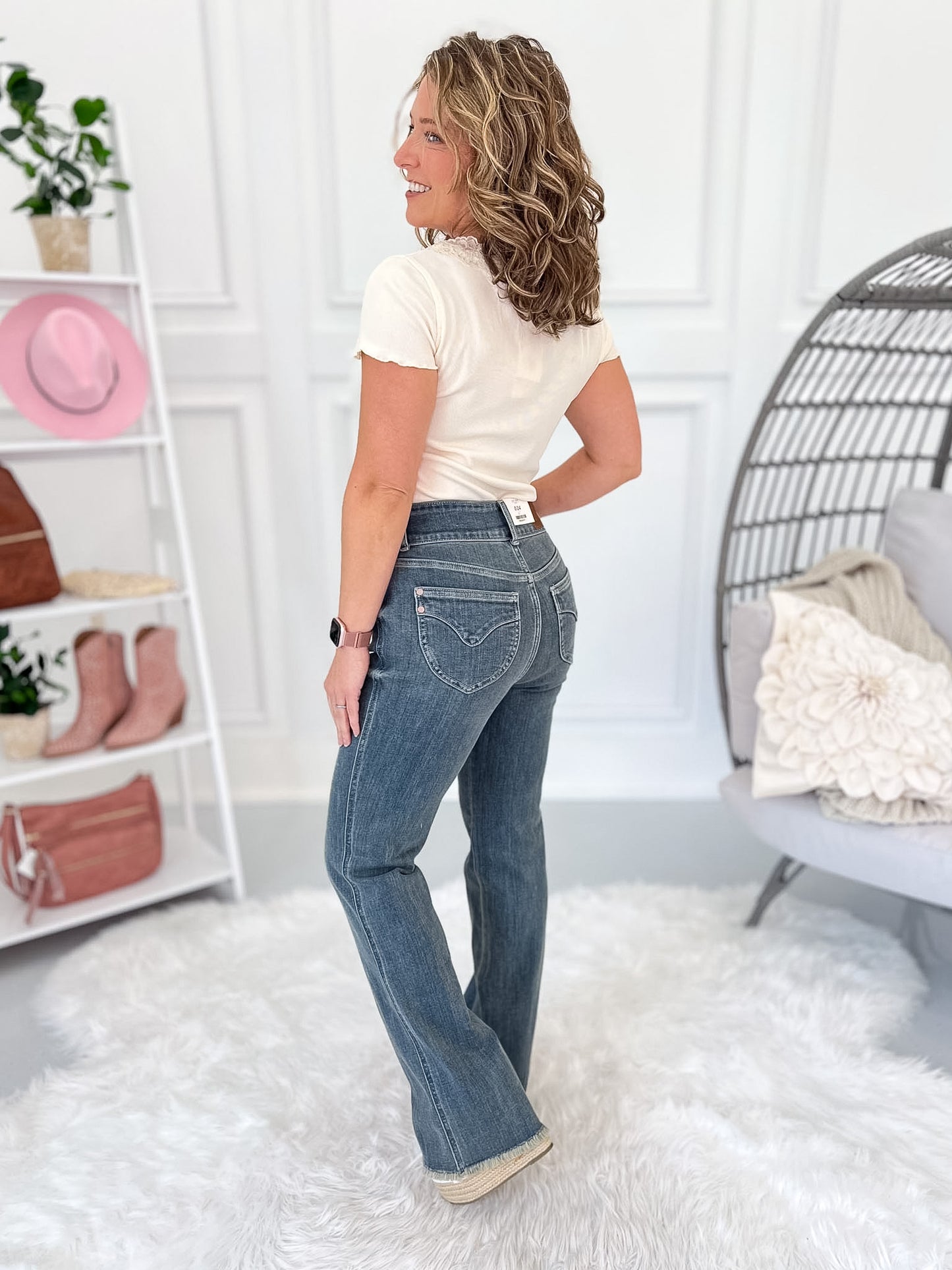 Retro Refined - Judy Blue Double Button Vintage Daisy Bootcut