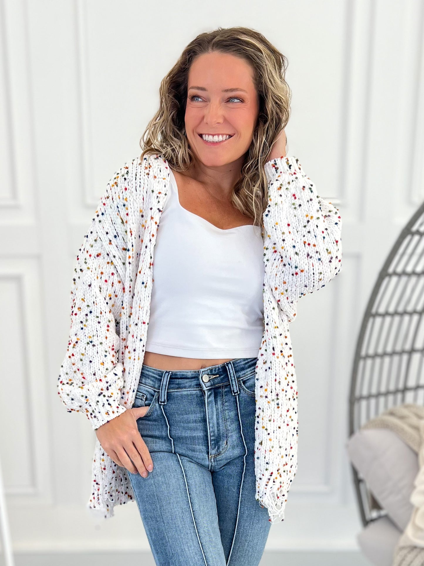Filled With Fun Knit Cardigan - Off White