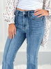 Retro Revival - Judy Blue Pintuck Fray Hem Flare Jean