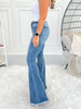 Retro Revival - Judy Blue Pintuck Fray Hem Flare Jean