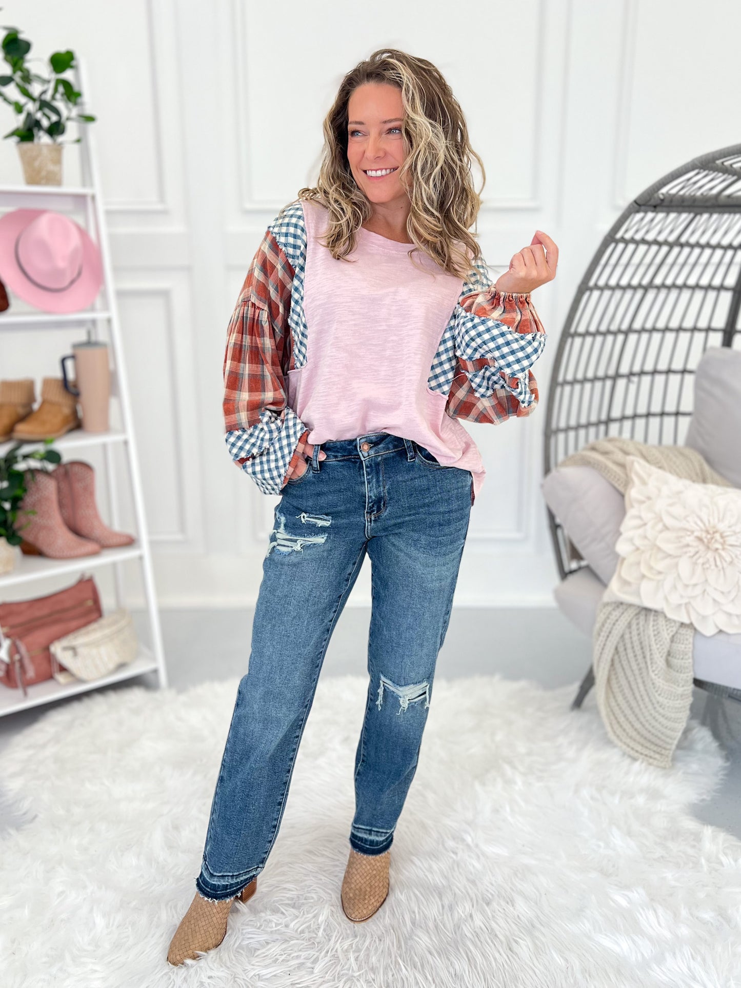 Patched Up - Judy Blue Patch Destroy Release Hem Boyfriend Jean