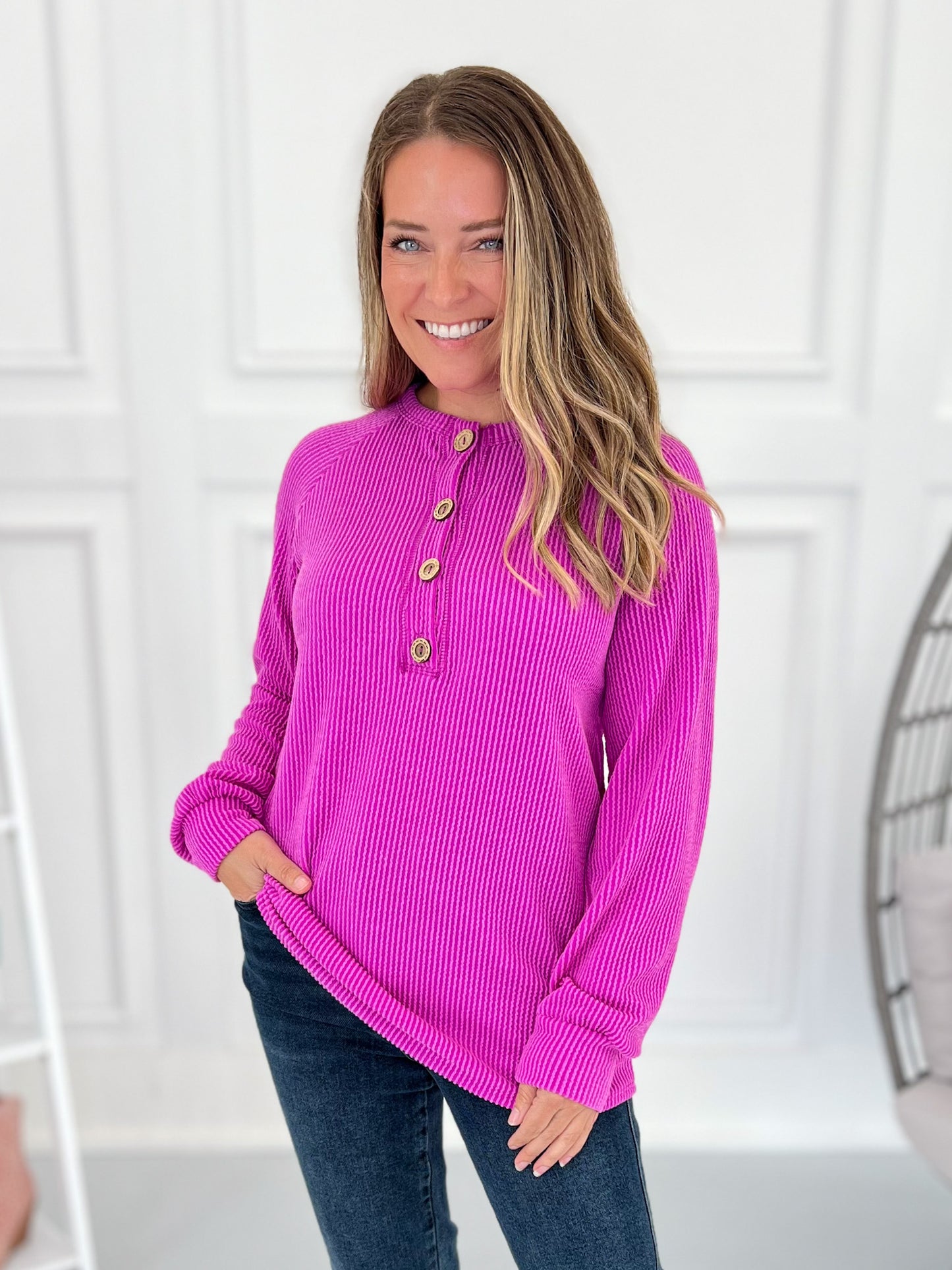 Color Of The Year Corded Henley