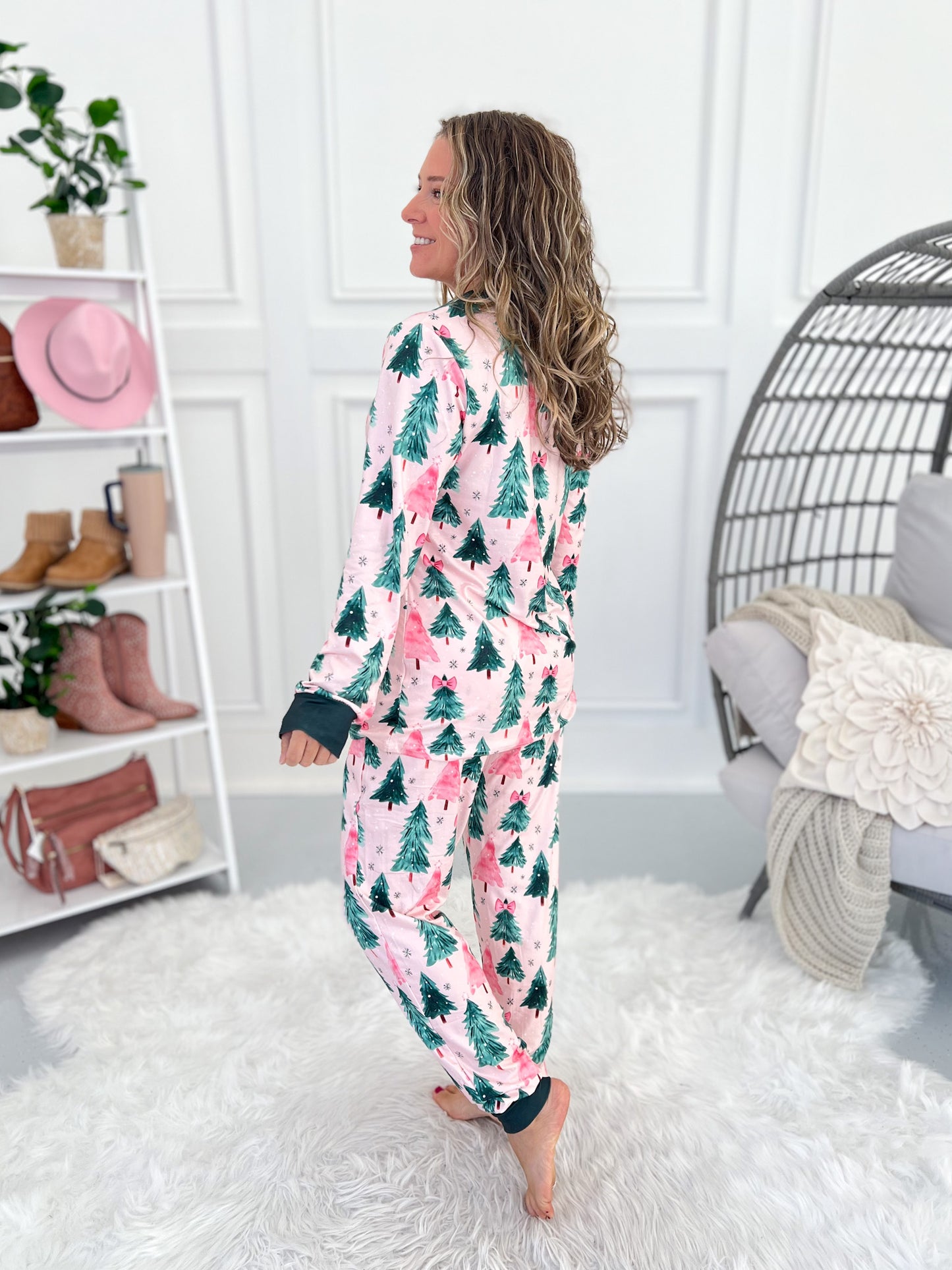 Crazy Soft Pajama Jogger Set - Pink Tree