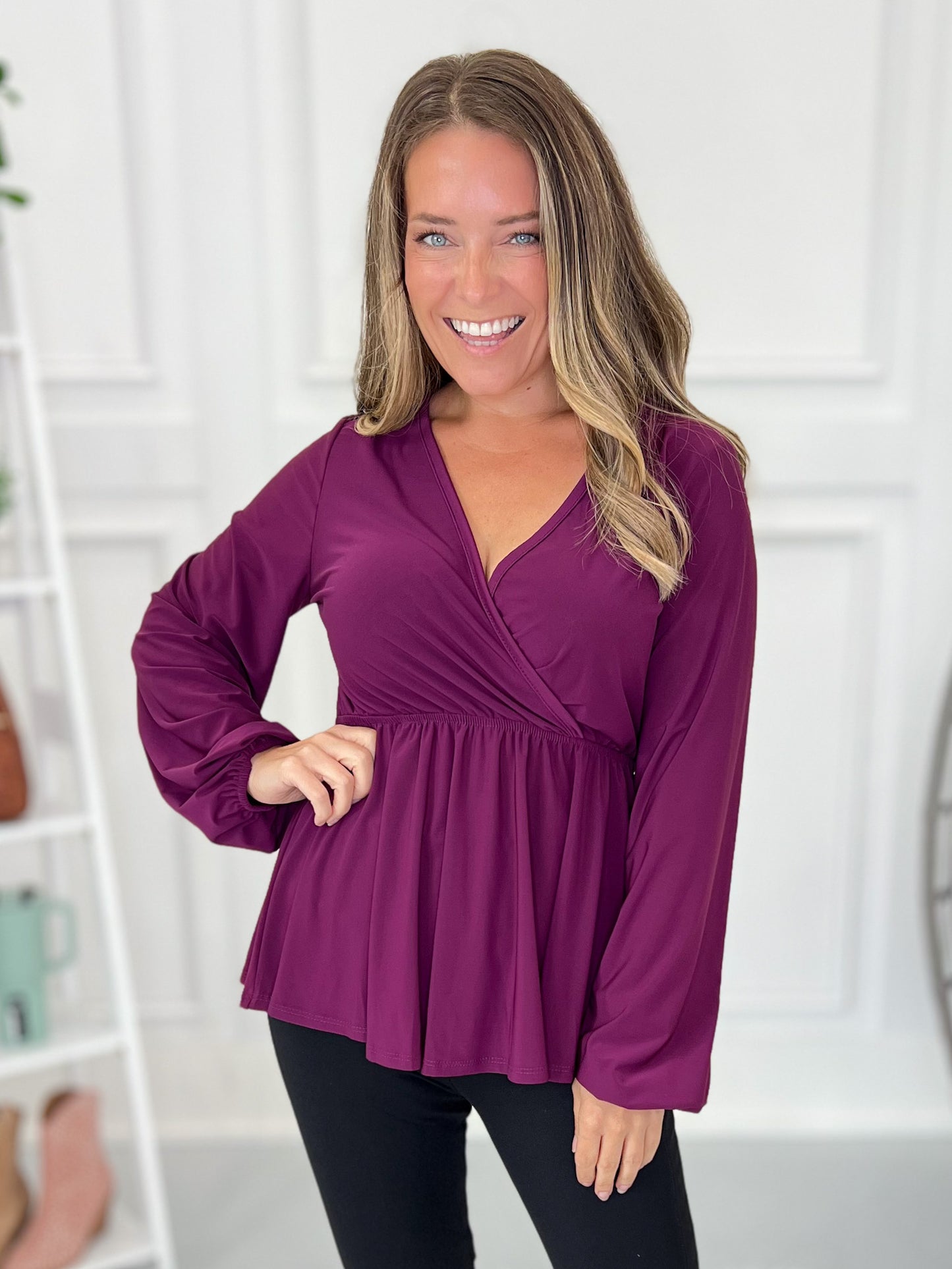 Elegant Evening Surplice Top