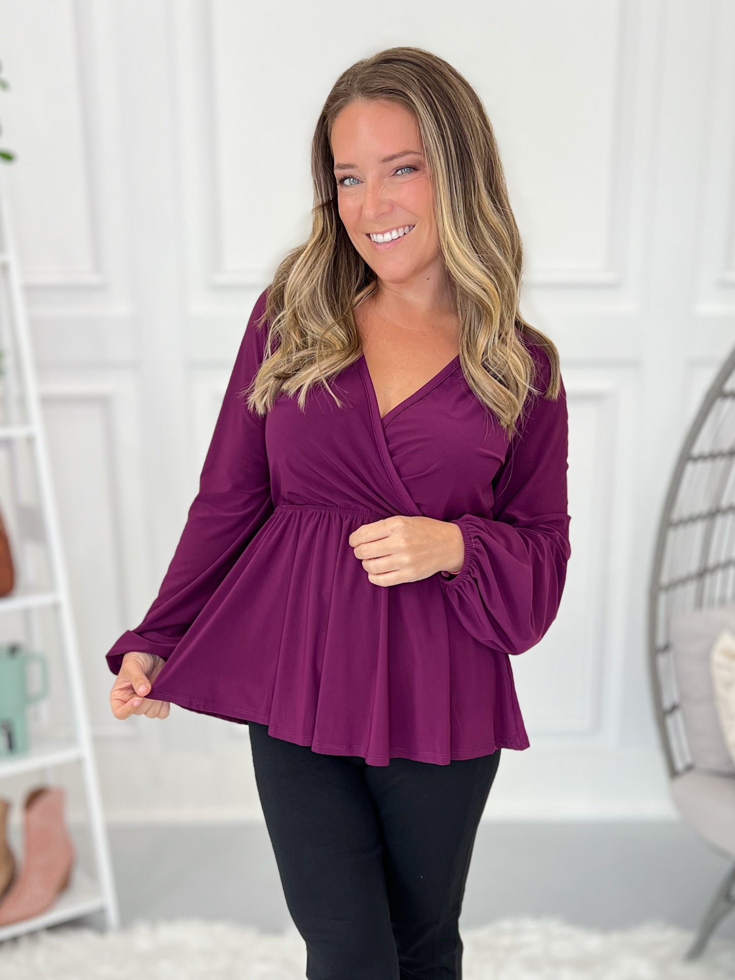 Elegant Evening Surplice Top