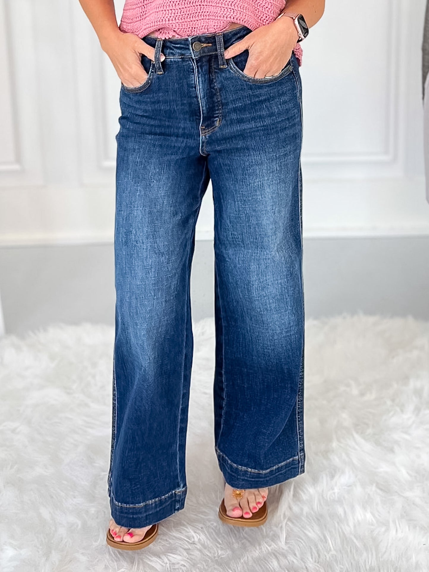 Well Played - Judy Blue Tummy Control Ankle Wide Leg Jean
