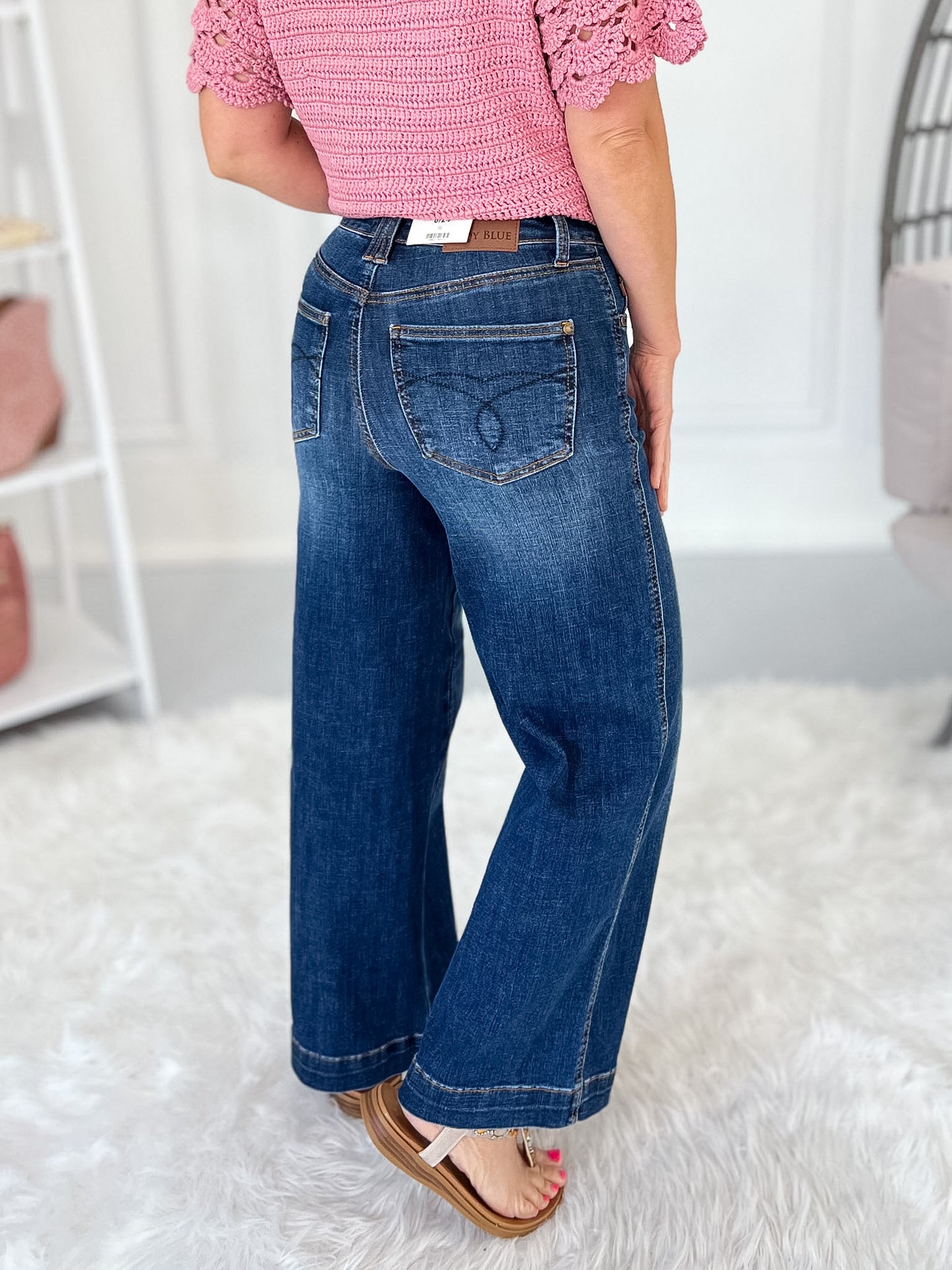 Well Played - Judy Blue Tummy Control Ankle Wide Leg Jean
