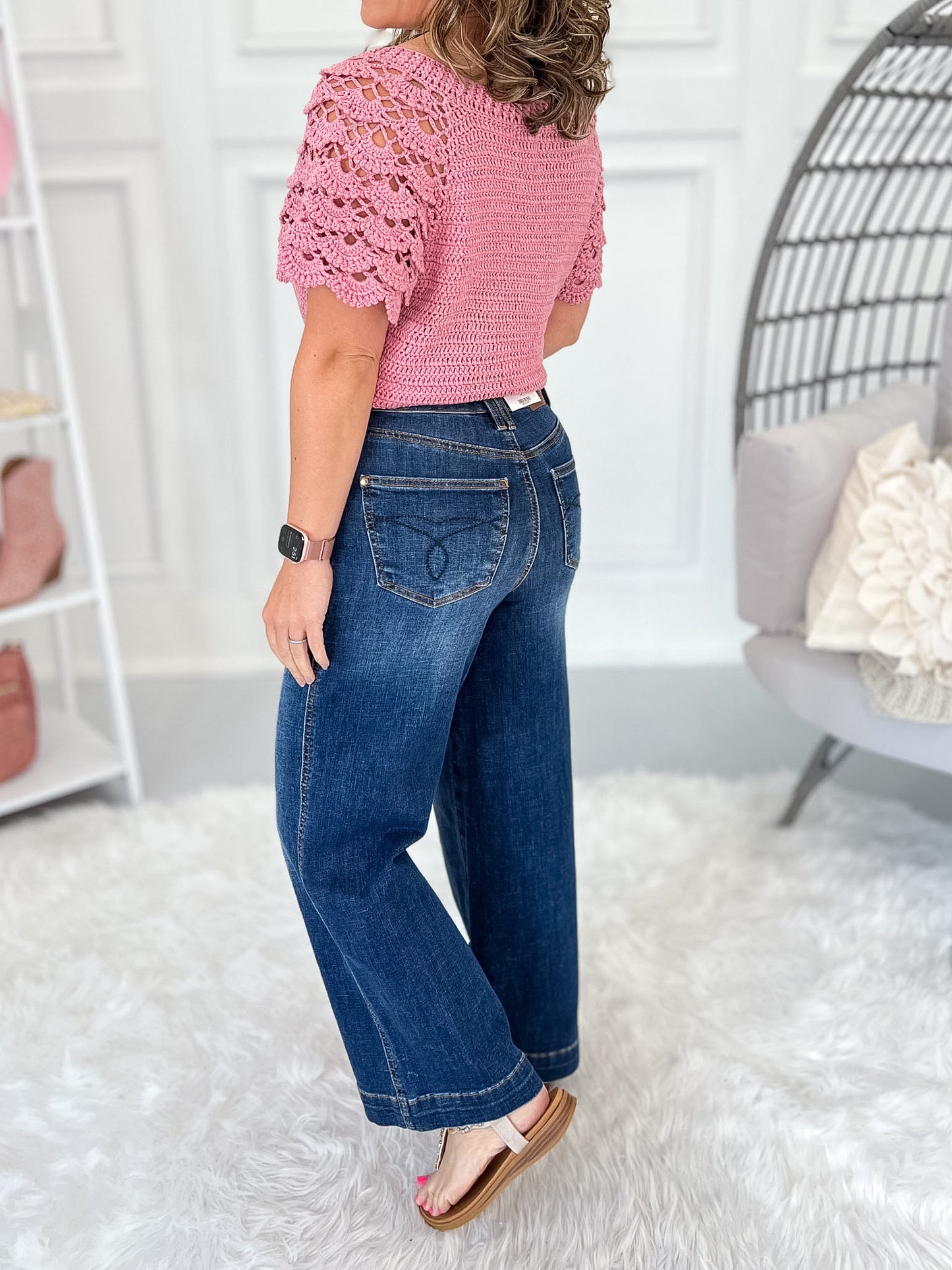 Well Played - Judy Blue Tummy Control Ankle Wide Leg Jean