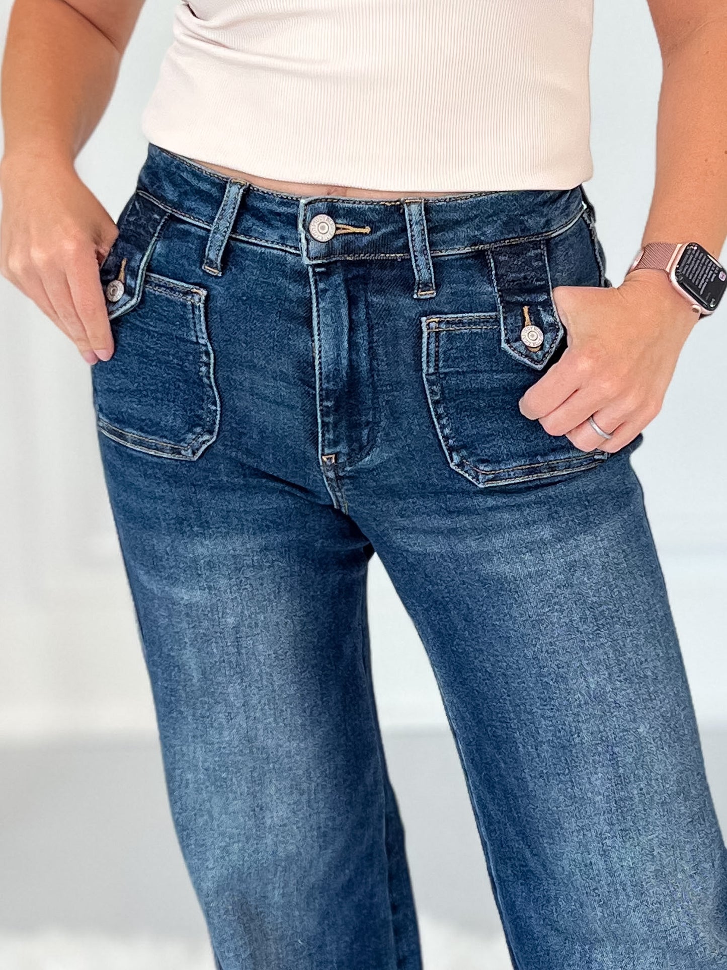 Keeping Tabs - Judy Blue Lux Retro Wide Leg Jean