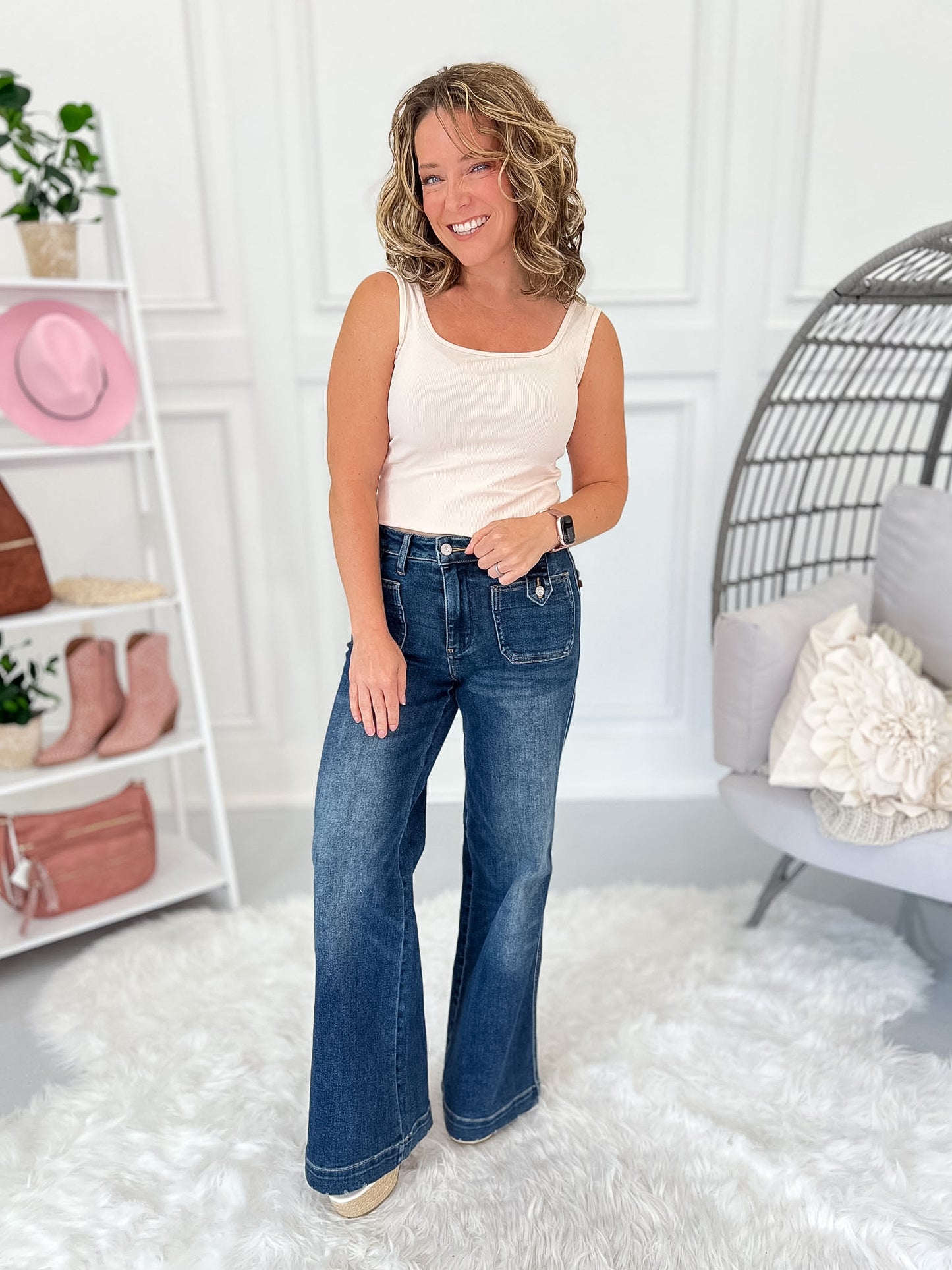 Keeping Tabs - Judy Blue Lux Retro Wide Leg Jean