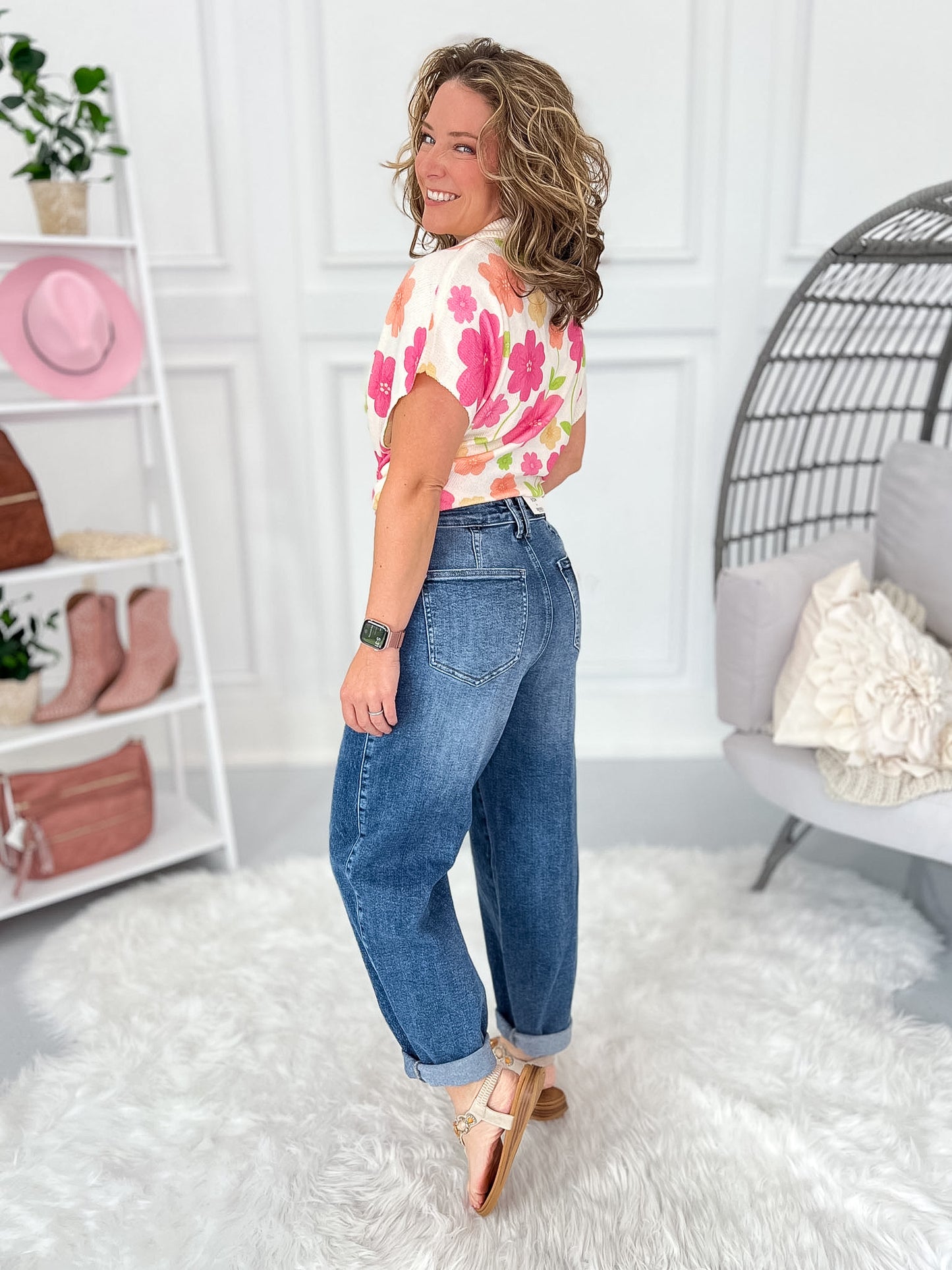 Ahead of the Curve - Judy Blue Rigid Magic Barrel Leg Jean