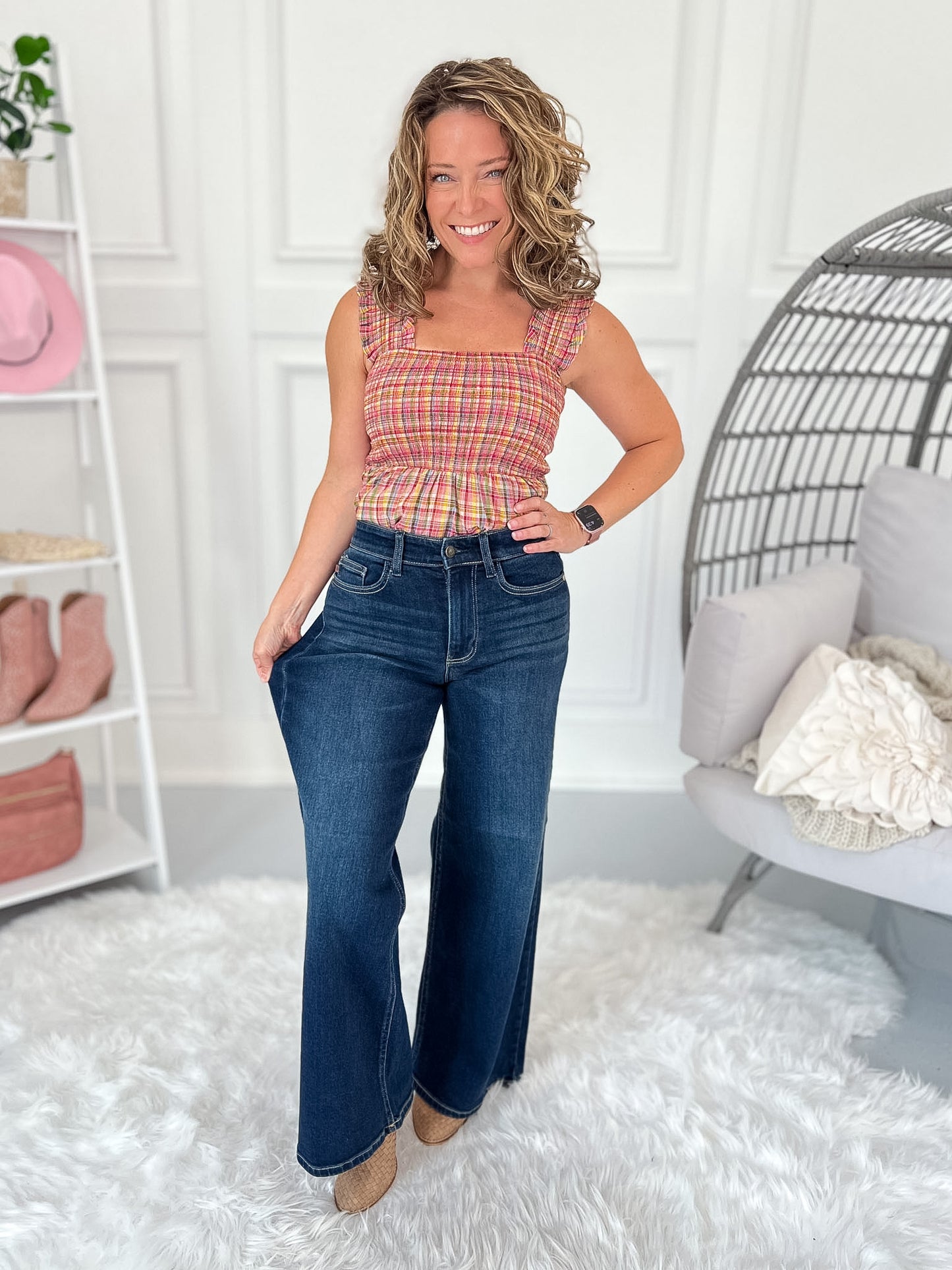 The Socialite - Judy Blue PETITE Luxe Retro Wide Leg Jean
