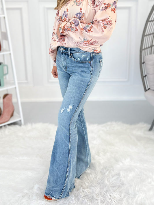 Flatter Me - Judy Blue Tummy Control Flare Jeans- Final Sale