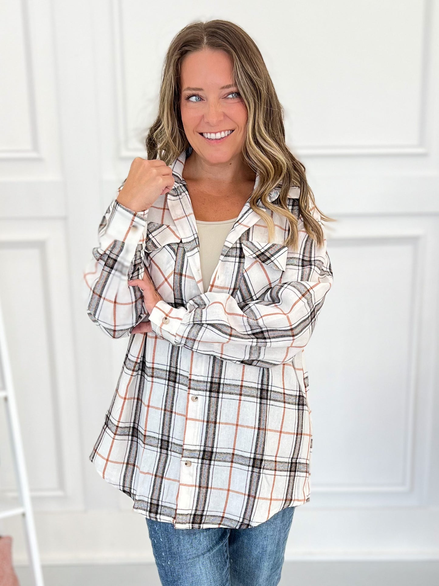 Tammy Button Up Flannel Top